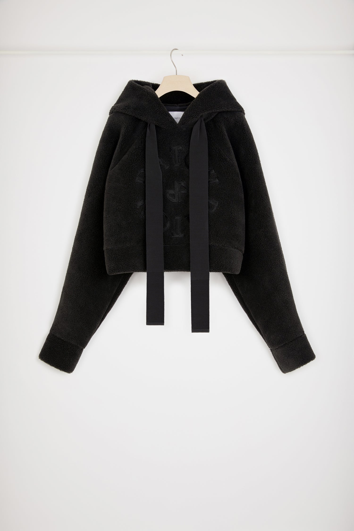Patou H23JE0970157999B hoodie Black fausse fourrure