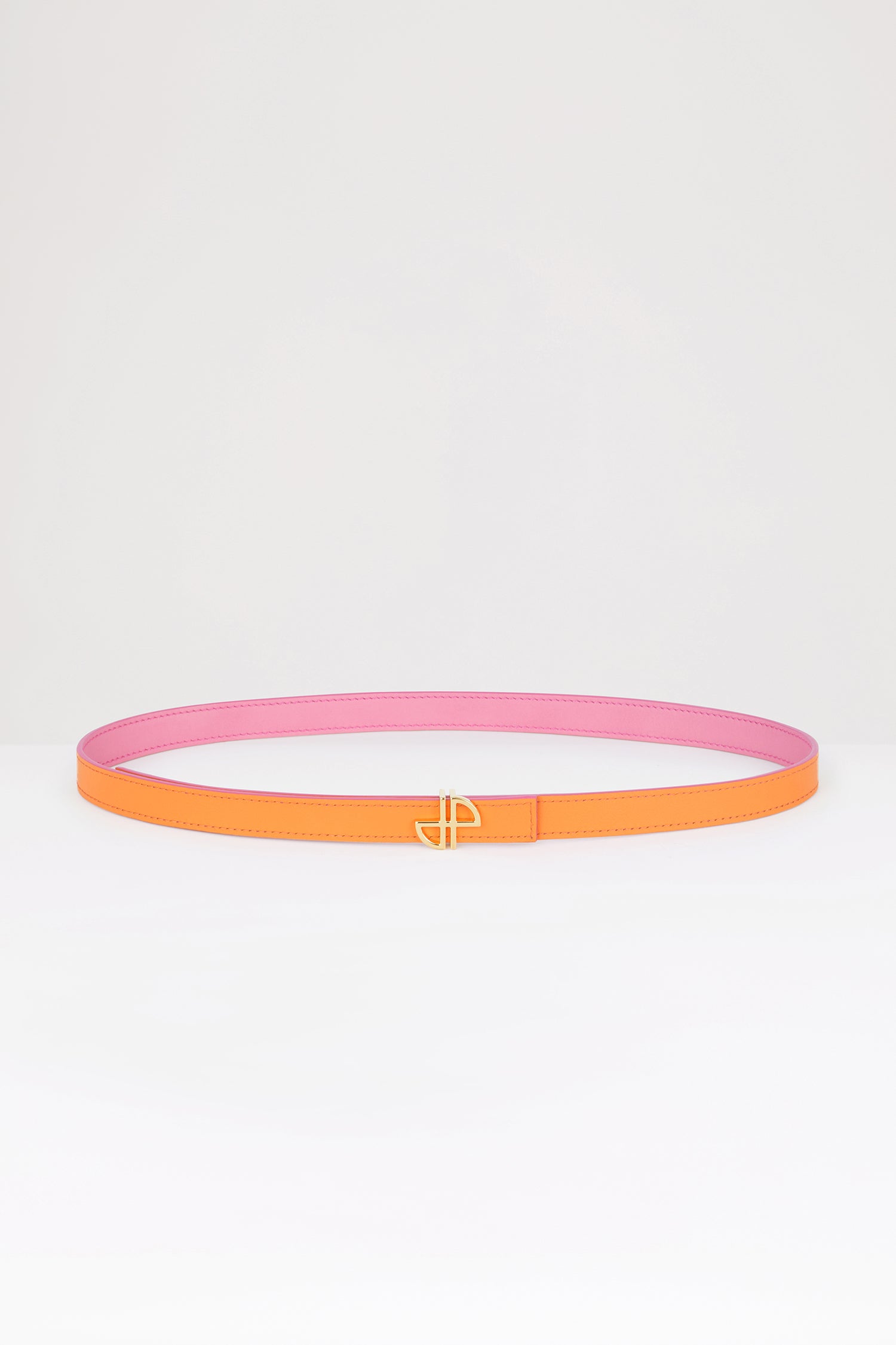 Patou Ceinture Fine JP Cuir Orange Réversible