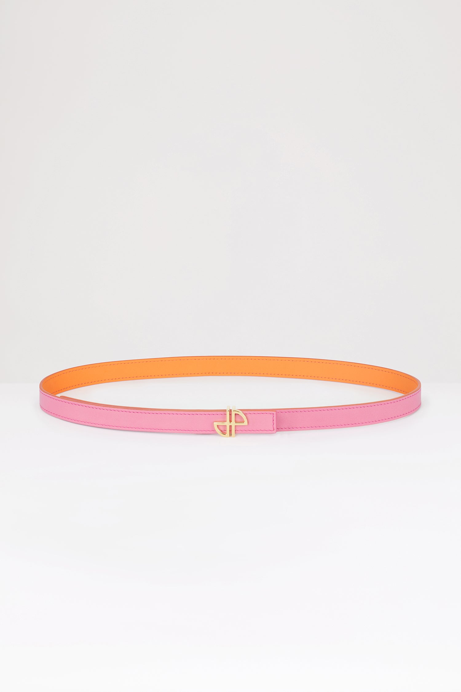Patou Ceinture Fine JP Cuir Orange Réversible