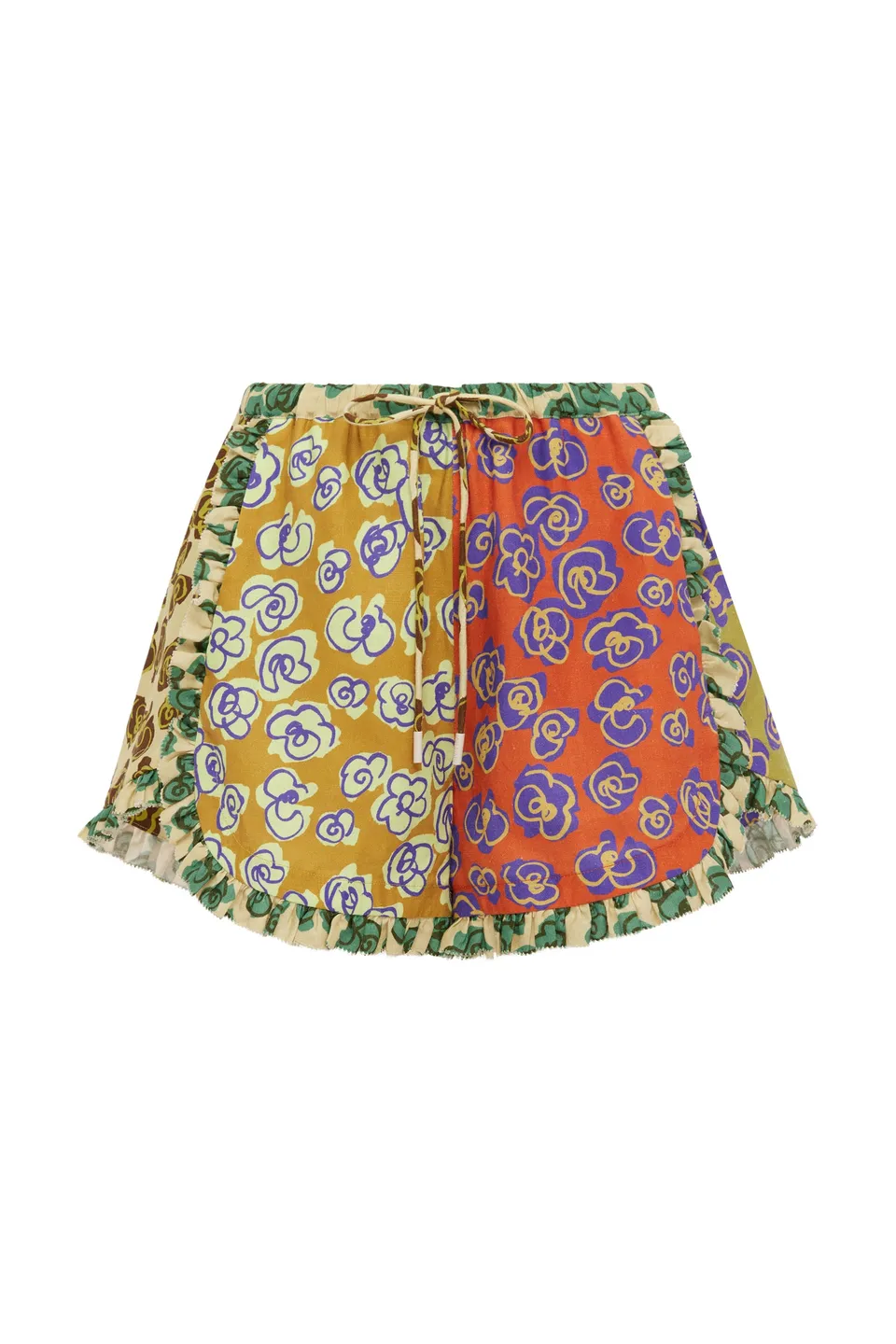 Alemaïs Patty short chanvre floral cordon