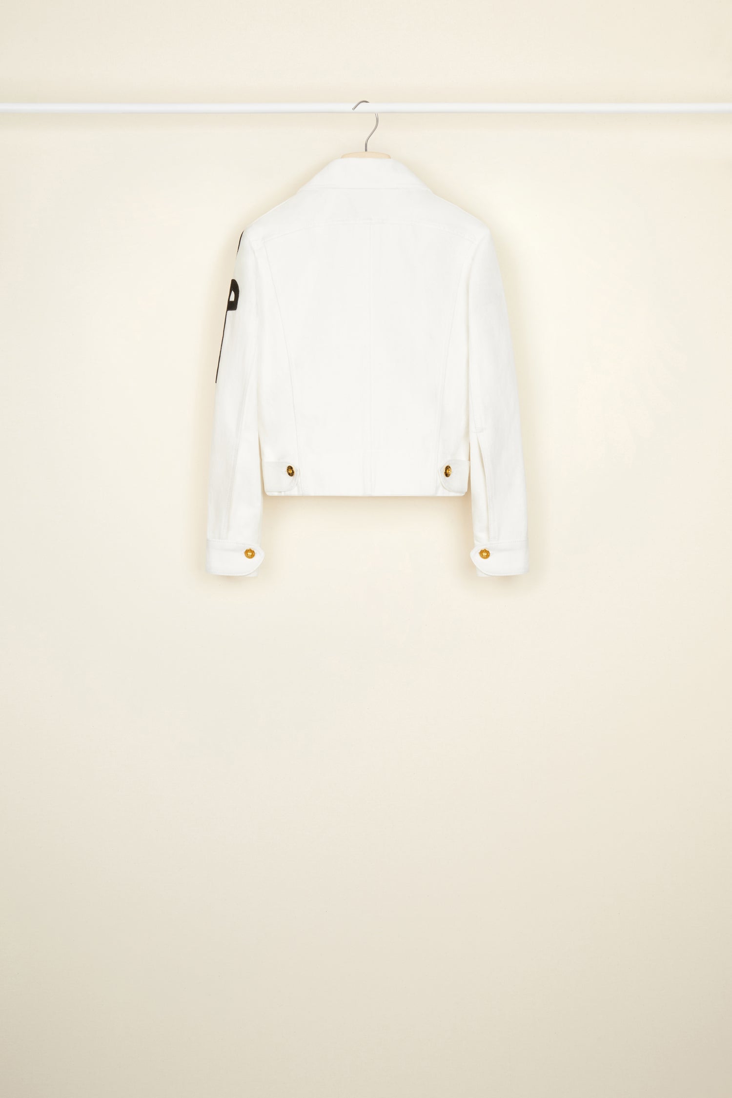 Patou OU0010081001W veste jean blanche logo brodé
