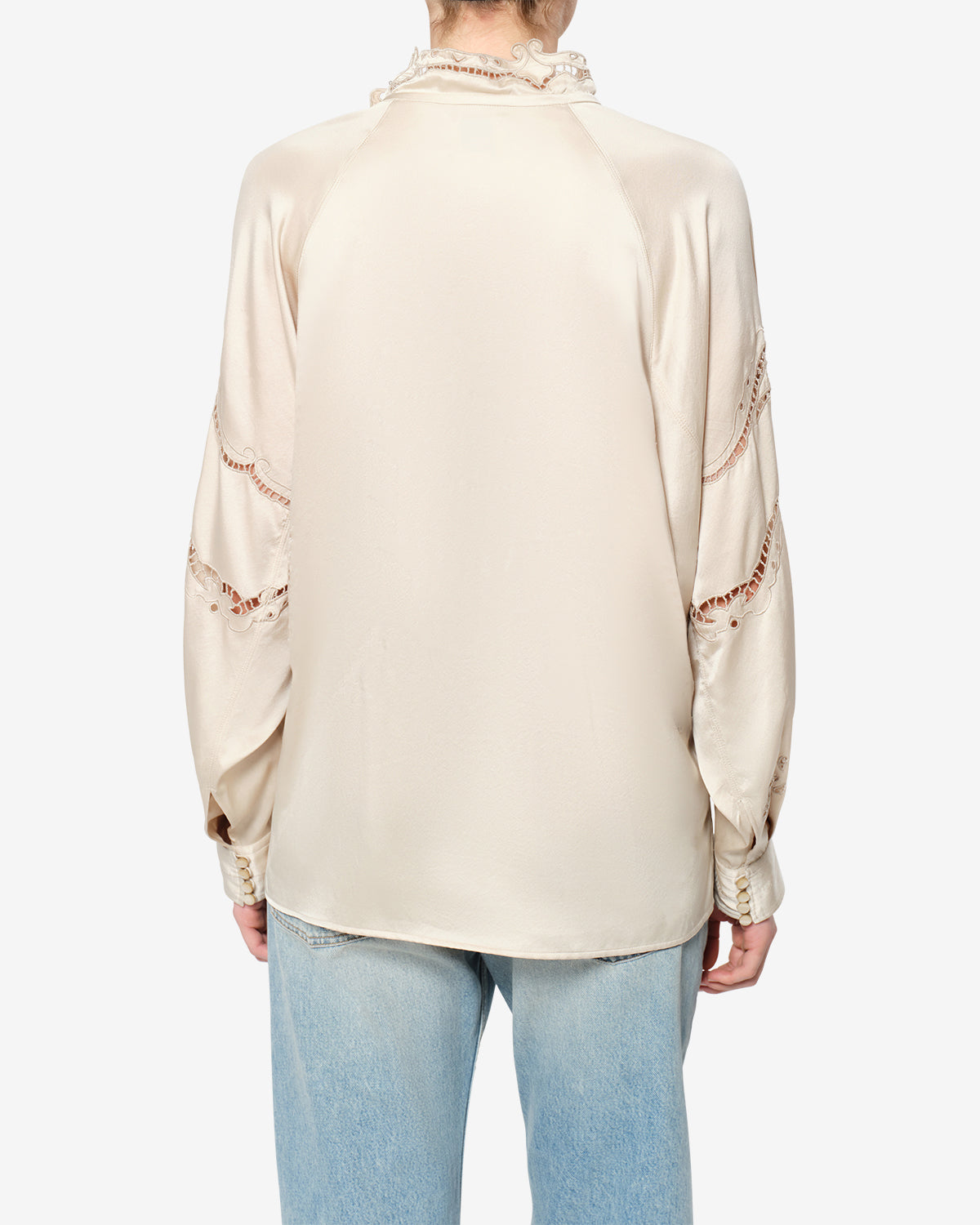 Isabel Marant Enelia Blouse champagne soie brodée
