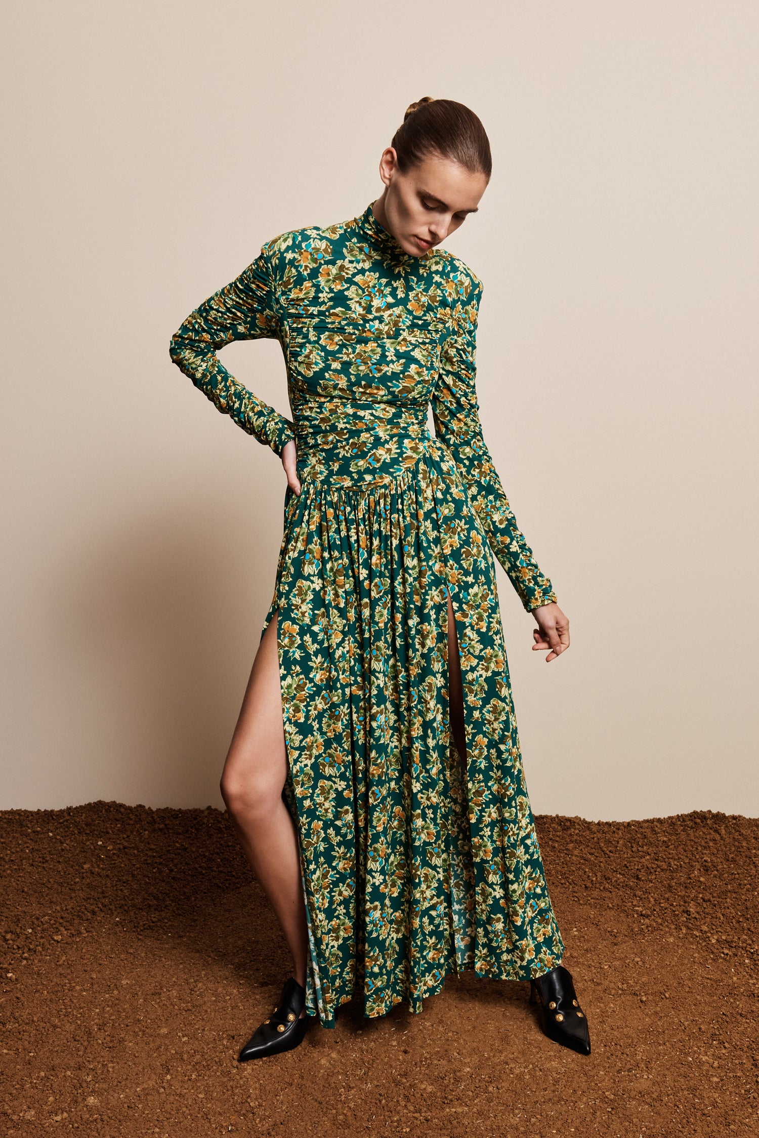 Alemais Clem Ruched Midi Dress robe midi taille 8 AU