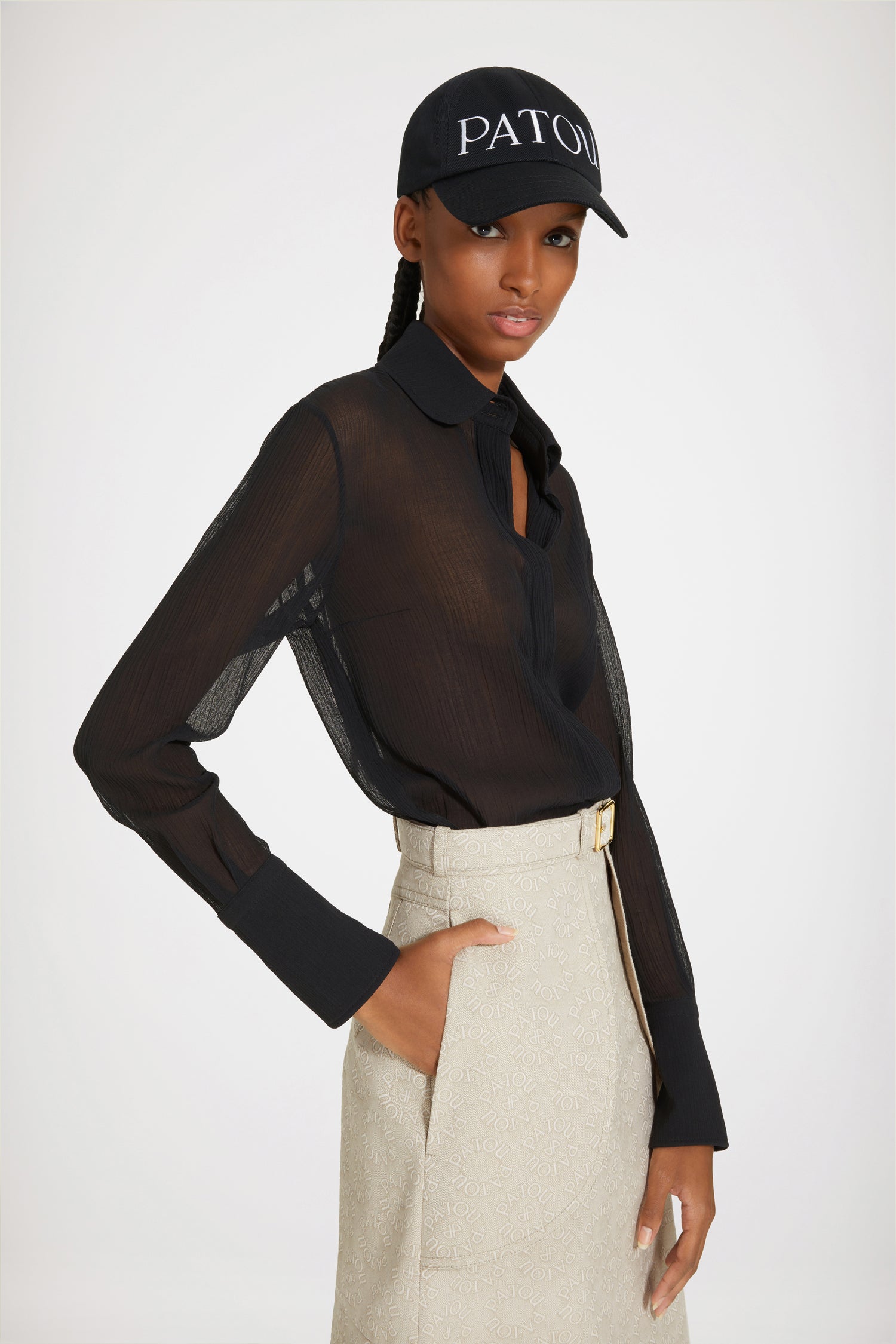 Patou P23SK03501335100 jupe midi jacquard medallion