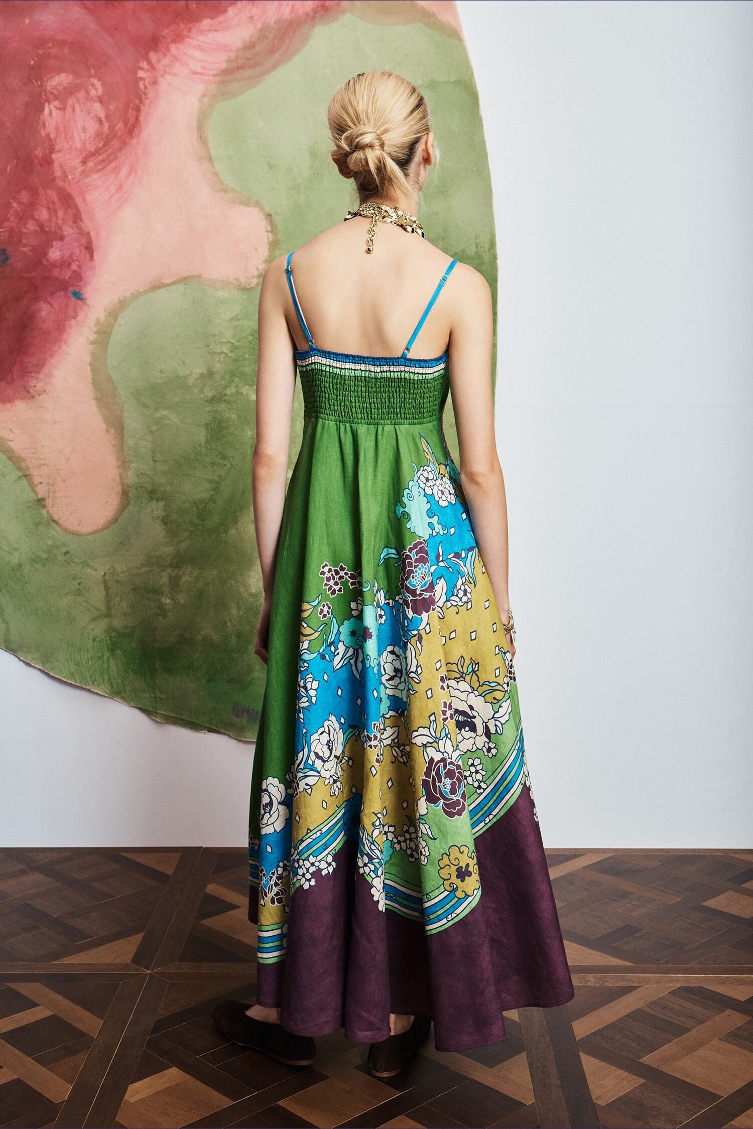 Alemäis Nanci Sundress robe lin midi taille 6