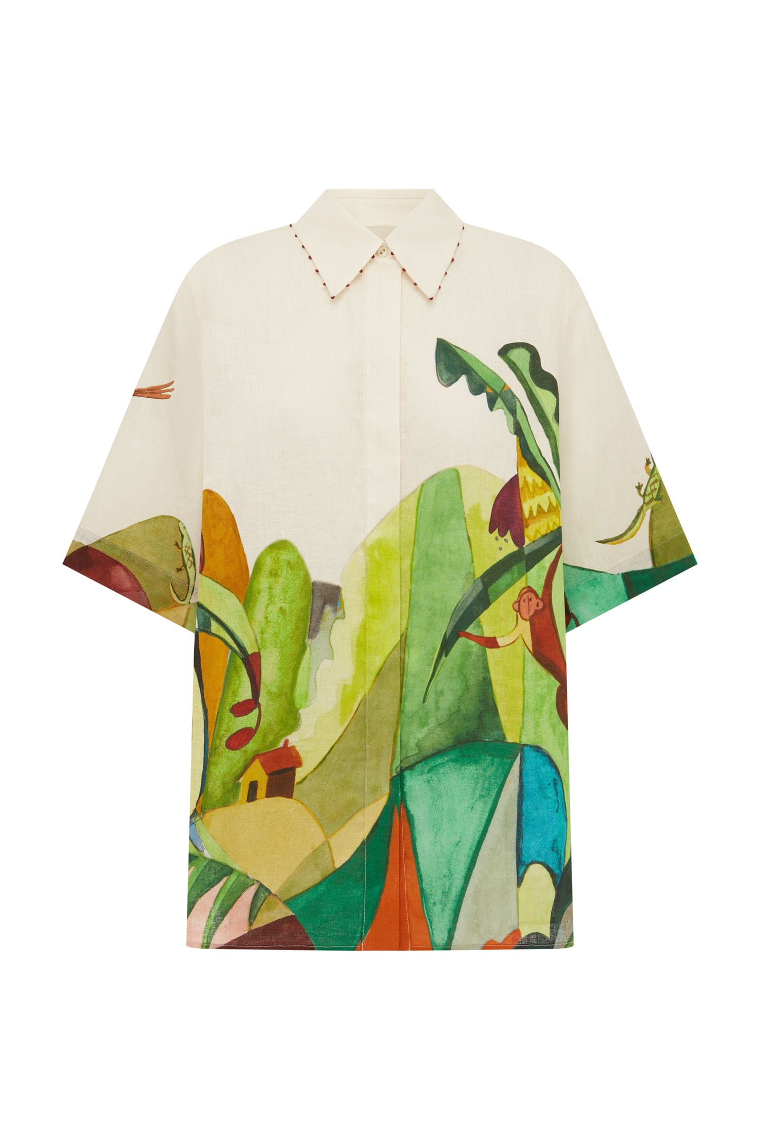 Alemaïs Mokshini chemise lin imprimé jungle
