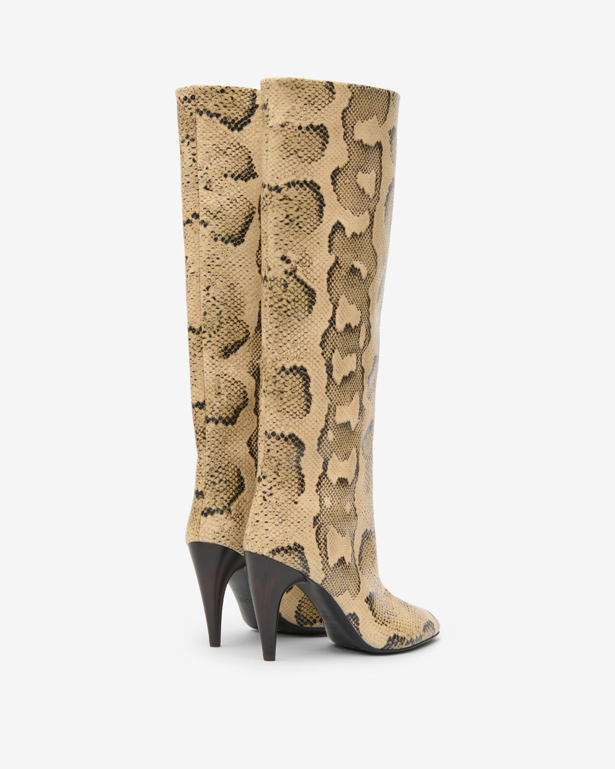 Isabel Marant Jany High bottes cuir python sahara