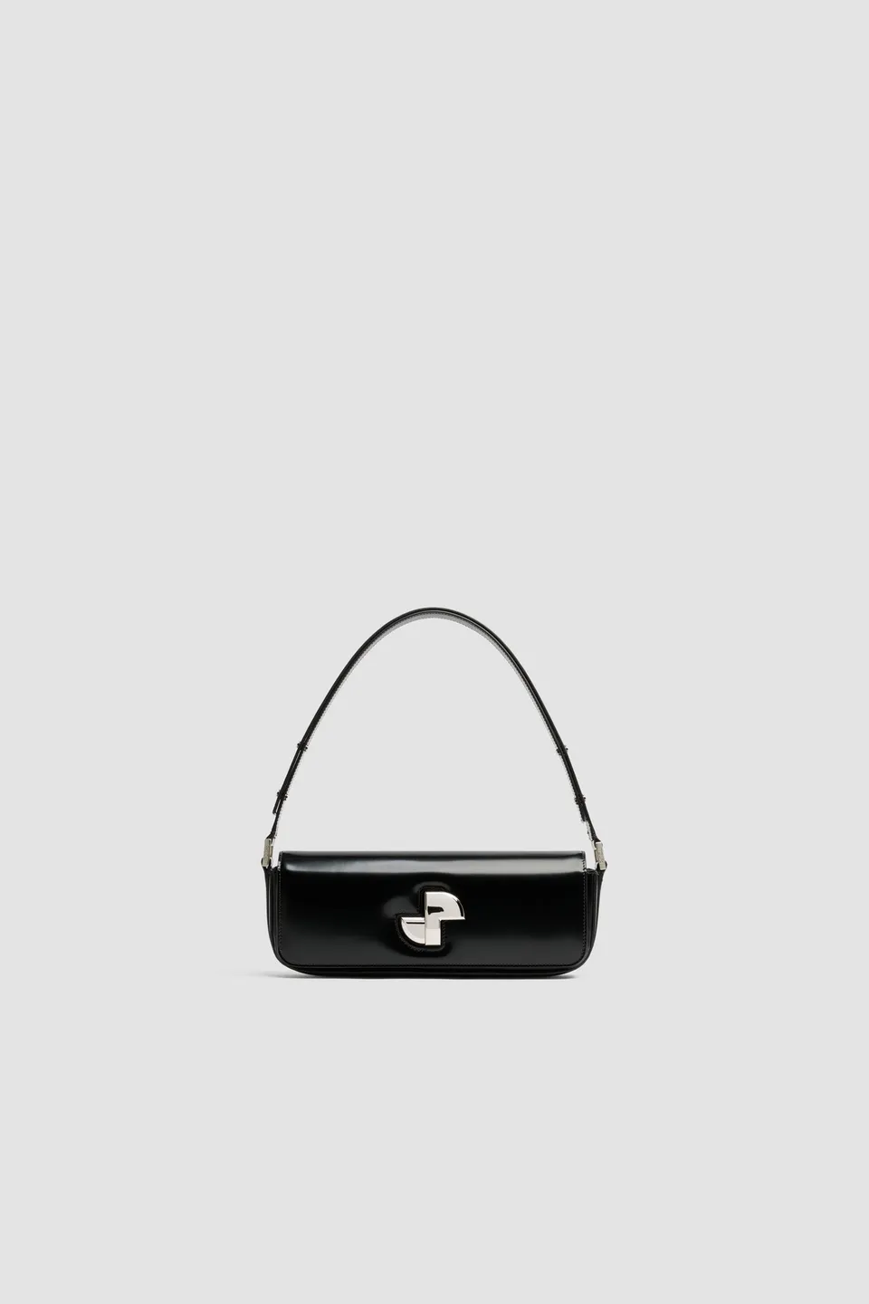 Patou Le Lock sac cuir verni noir TU