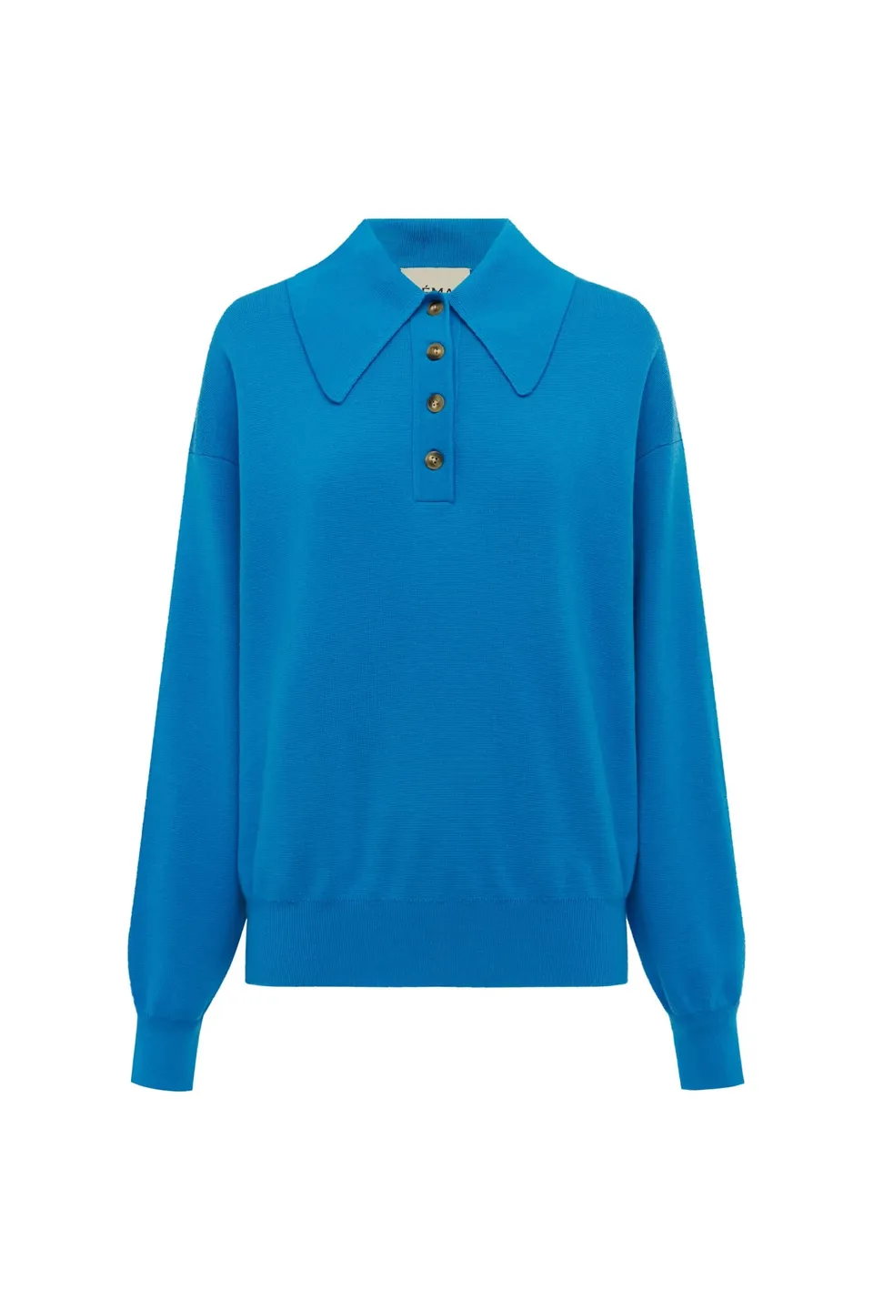 Alemais Claudia Azure Knit Polo pull laine col polo