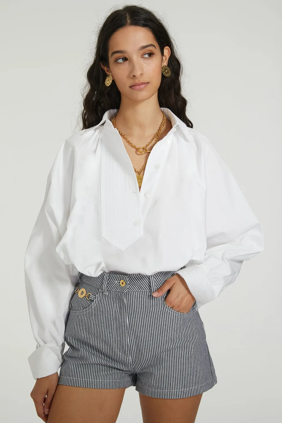 Patou Artist P24BL0310017001W chemisier blanc coton popeline