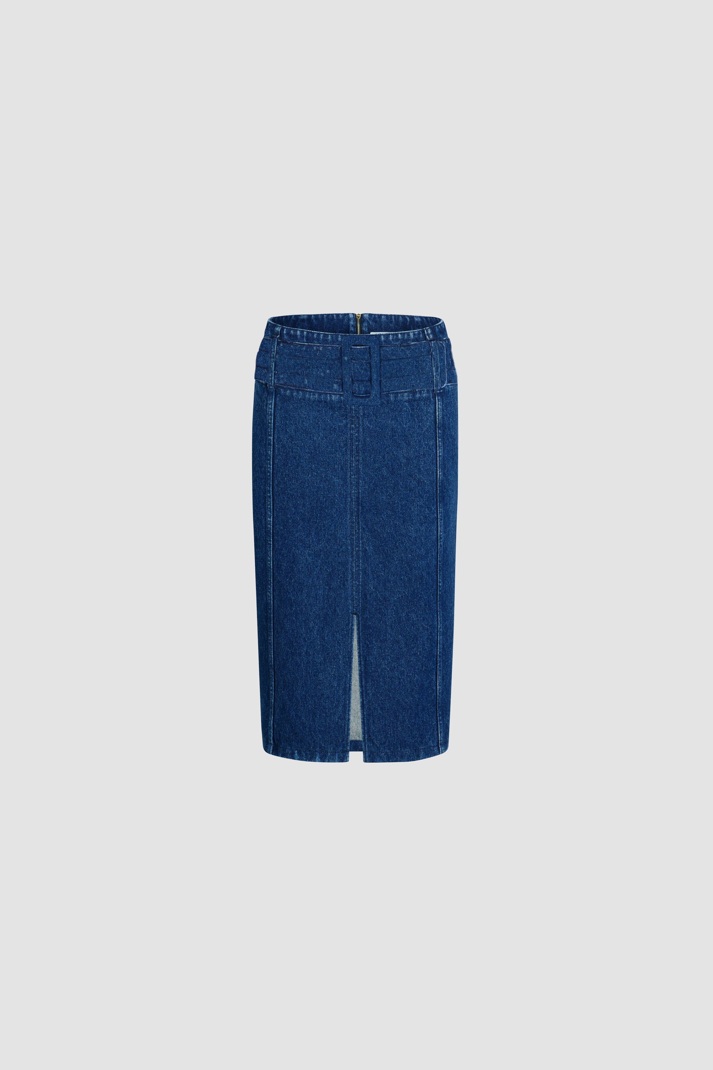 Patou Denim P25SK0770216661B jupe midi bleu encre coton