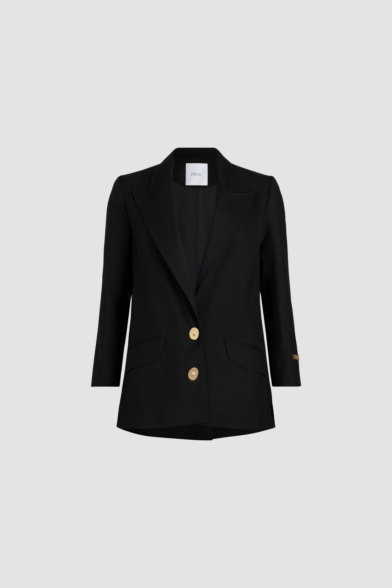 Patou A20JA0110005999B veste laine noire boutons bijou