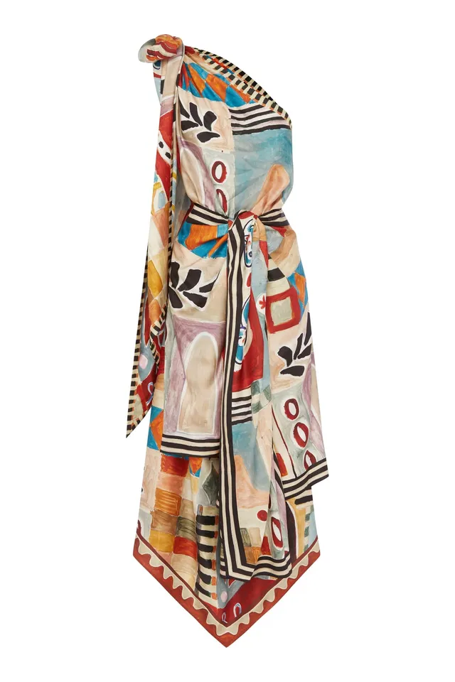 Alemaïs Michelle robe midi soie asymétrique taille 8