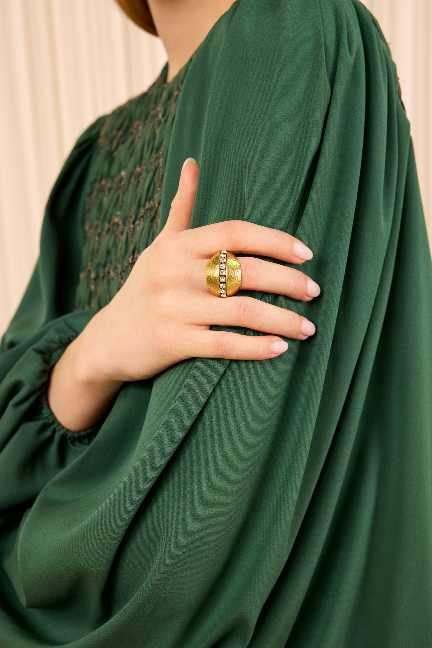 Ulla Johnson Pointed bague pavé Brass dorée