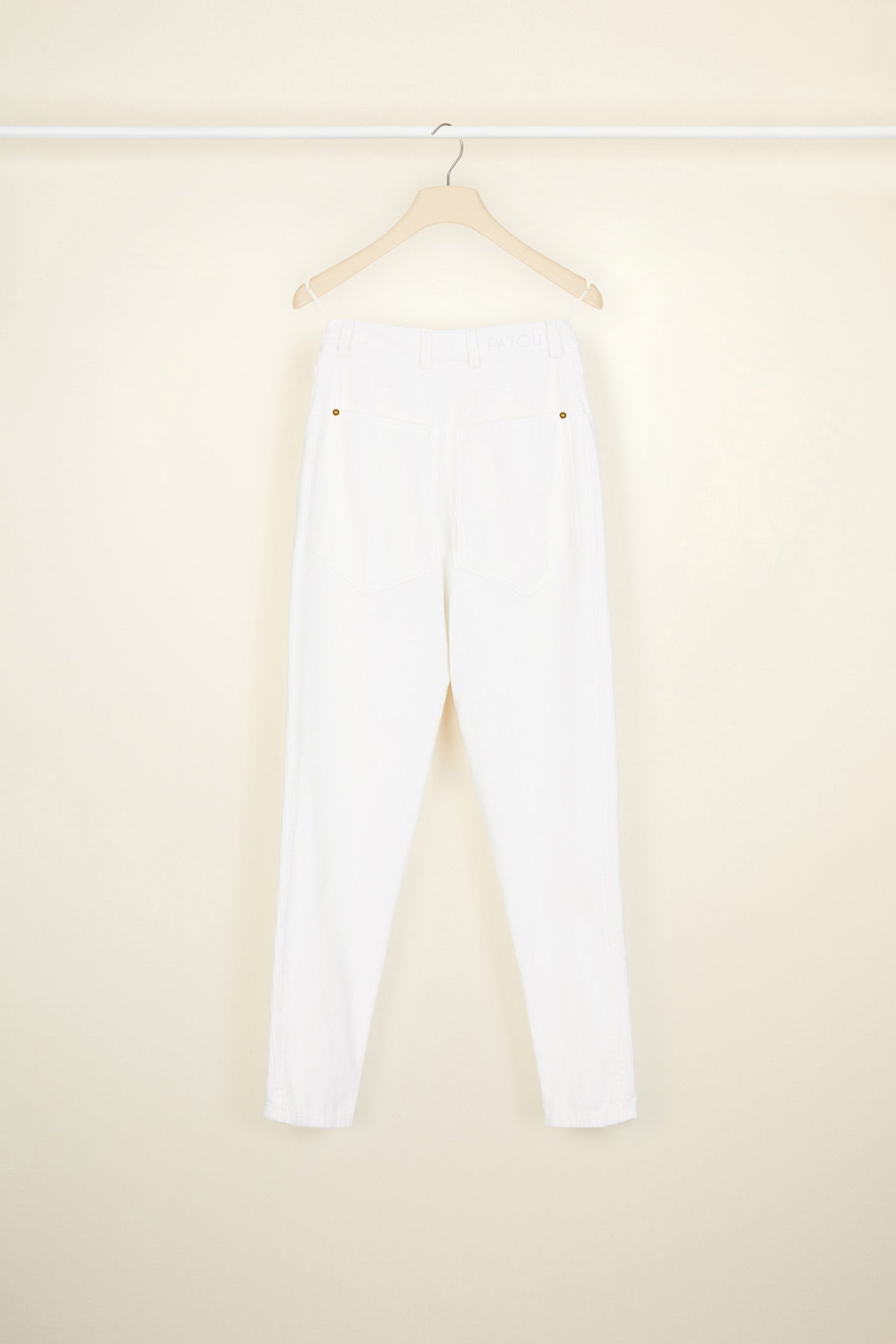 Patou TR008 pantalon carotte perle velours côtelé