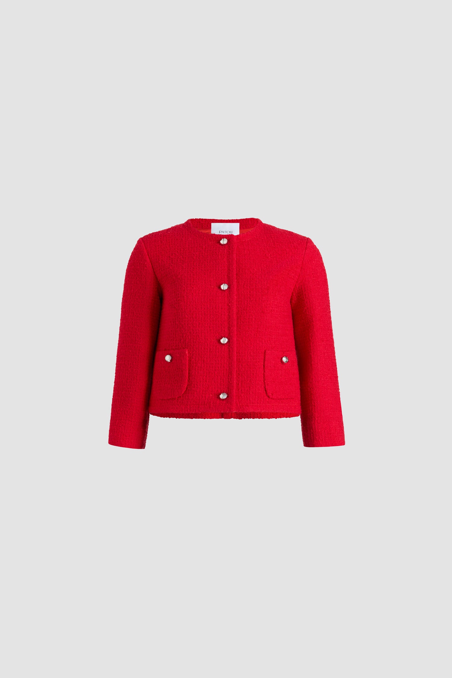 Patou JA0620223312L veste courte tweed rouge Scarlet