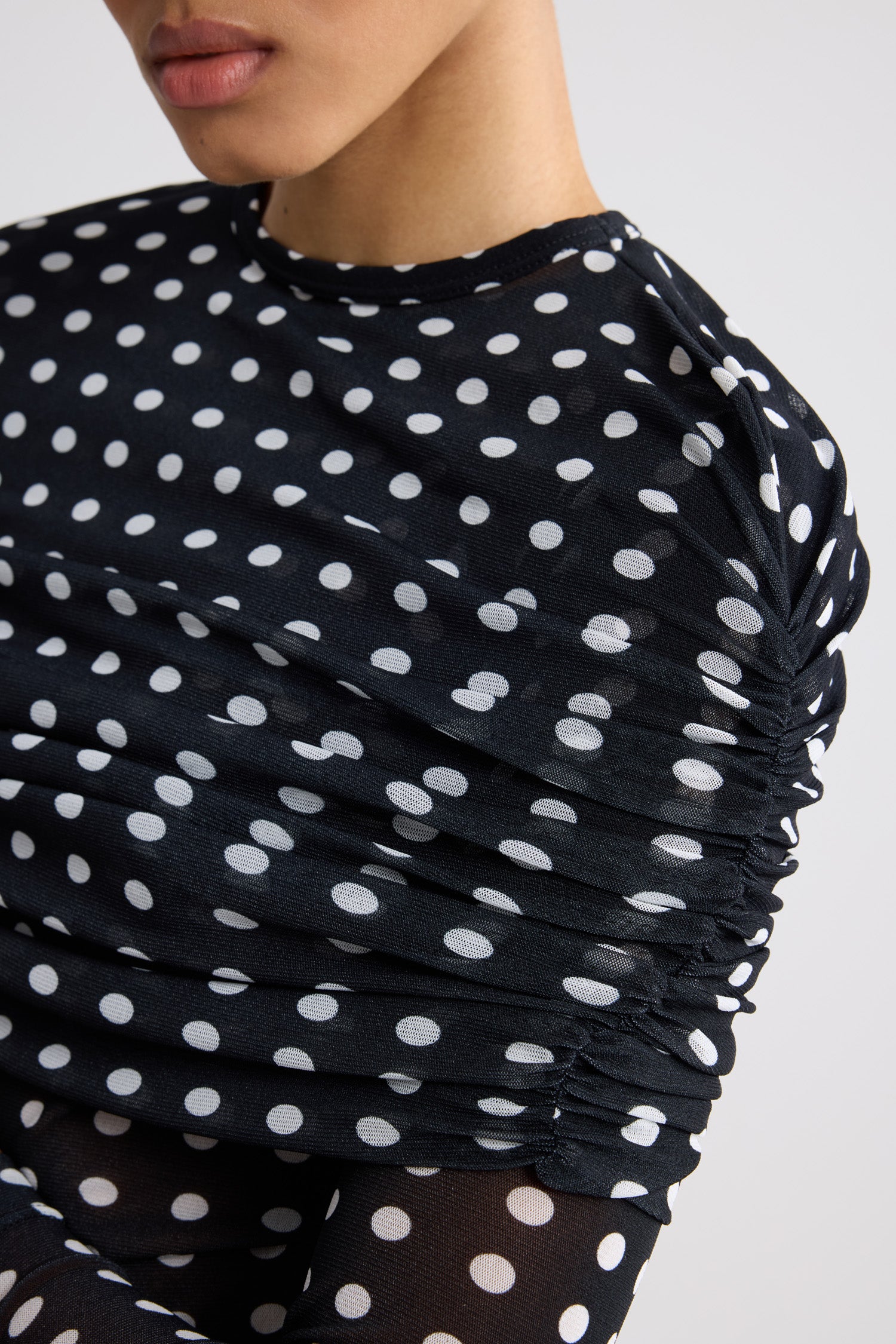 Patou Tops TO17202435962 haut nylon bleu à pois