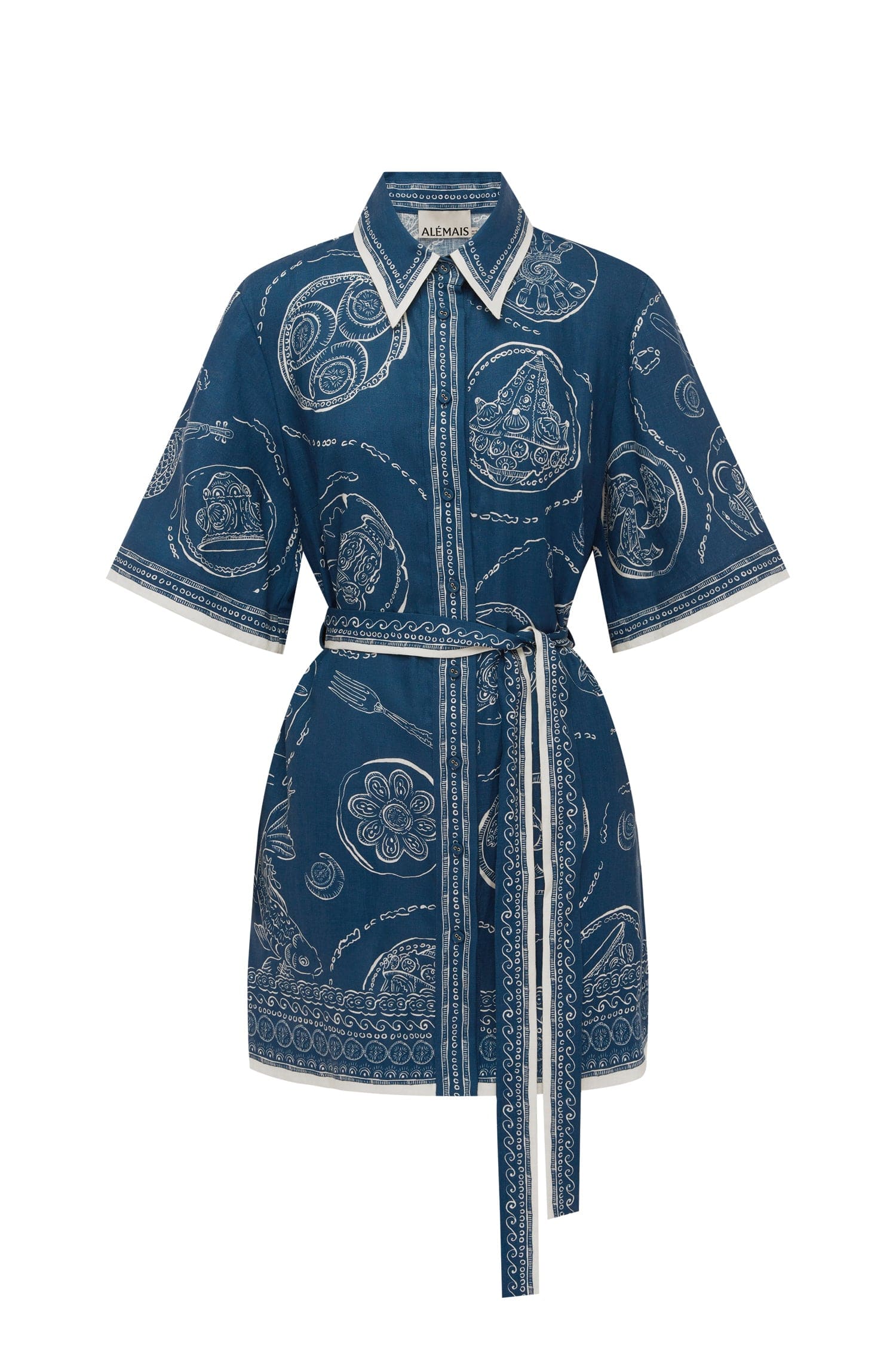 Alemaïs Lucky Mini robe chemise taille 8 lin
