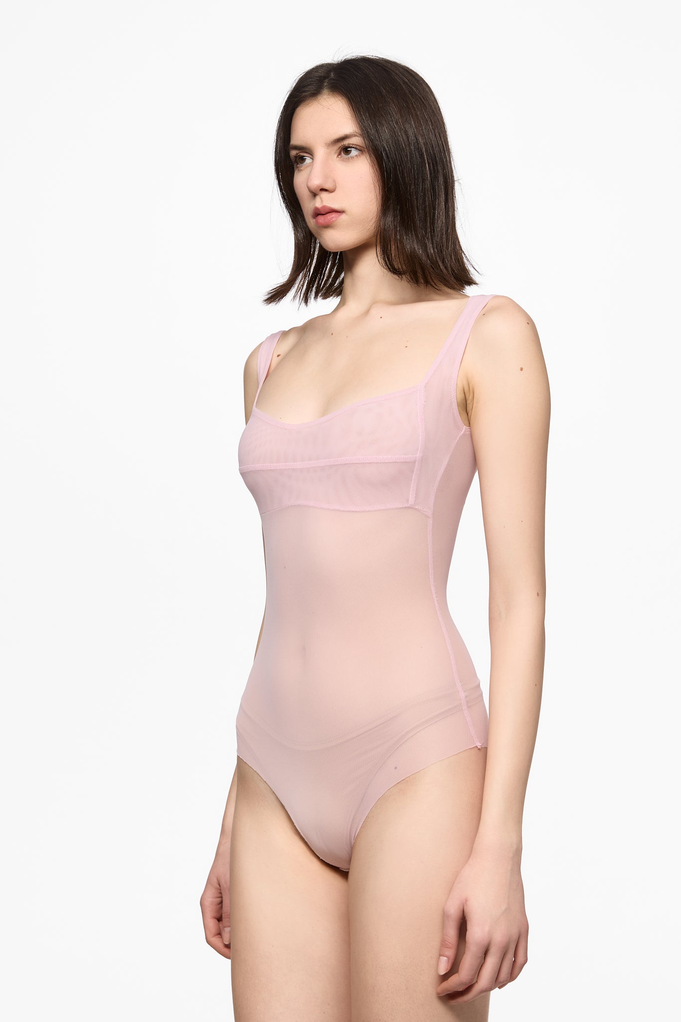 ATU Body Couture Pink Mesh Corset Bodysuit body rose S