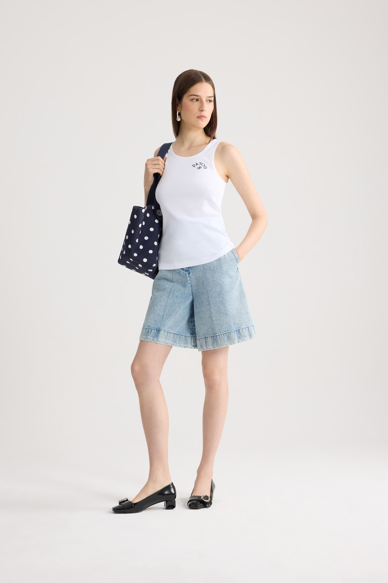 Patou JE210 débardeur blanc coton brodé logo XS-XL