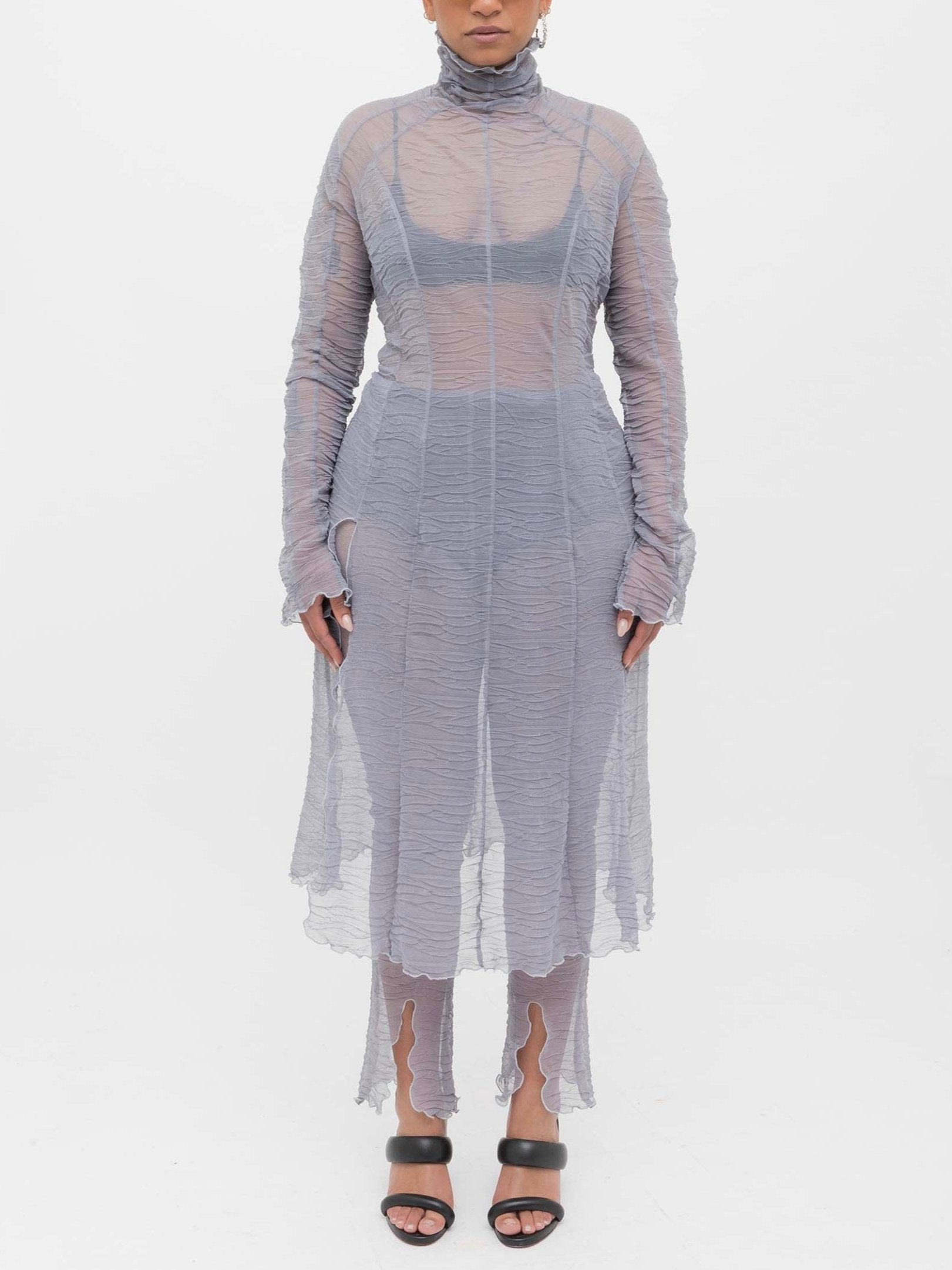 Ester Manas Grey Crumpled Robe longue grise XS/S