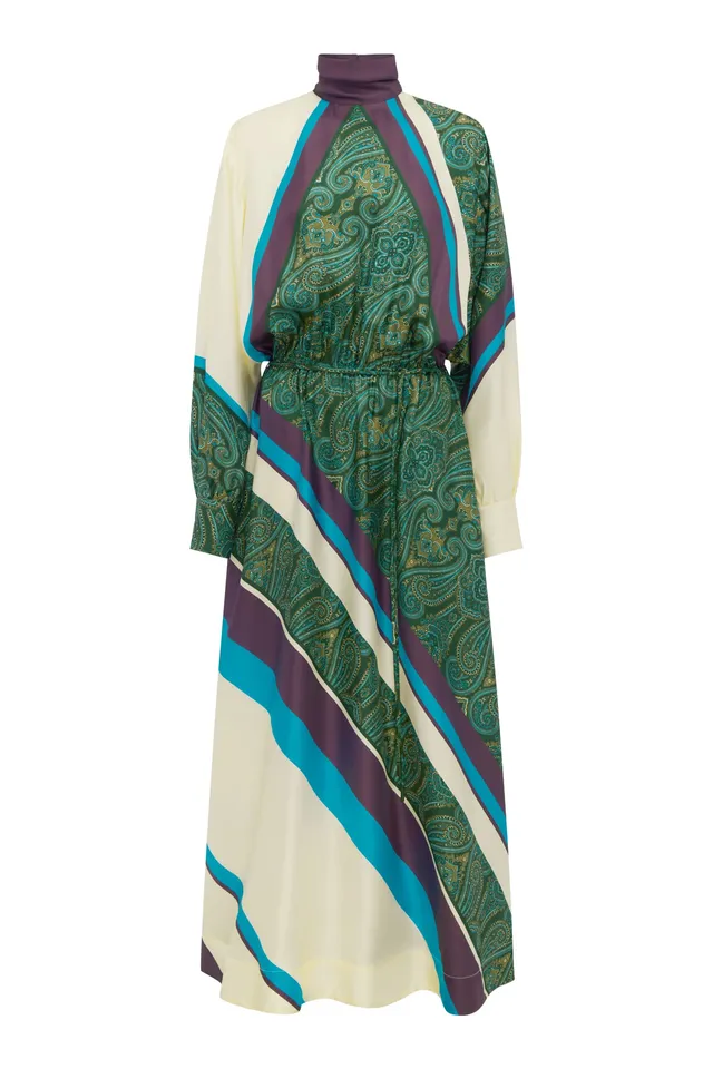 Alemaïs Joni Silk Midi Dress robe midi soie paisley