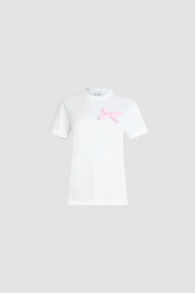 Patou JE185 t-shirt coton blanc noeud rose S