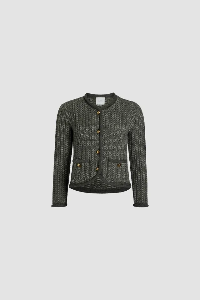 Patou H24KN1968074963A veste alpaga laine grise cintrée