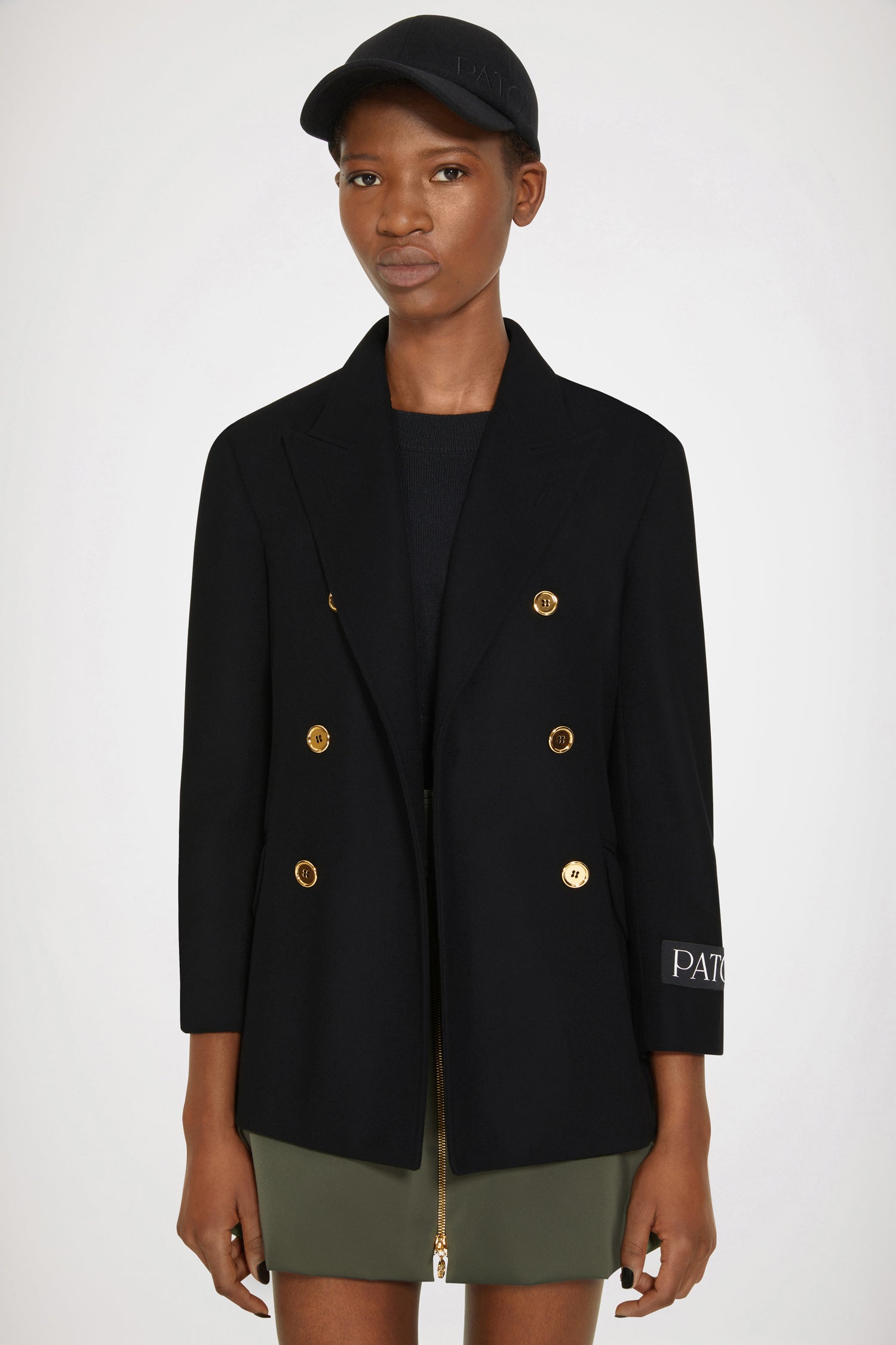 Patou JA027 veste croisée laine cachemire noir 34-44