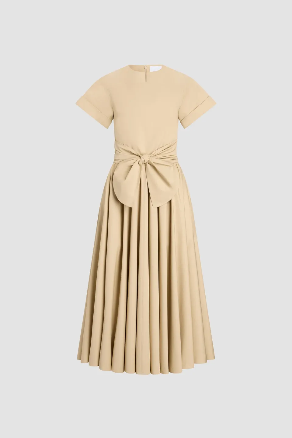 Patou DR241 robe midi coton bio Safari Sand manches courtes