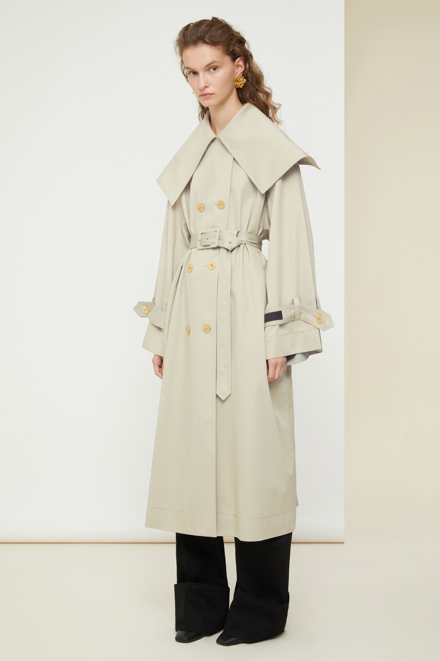 Patou Coats P21OU0090074105S trench Silvery Moon coton bio