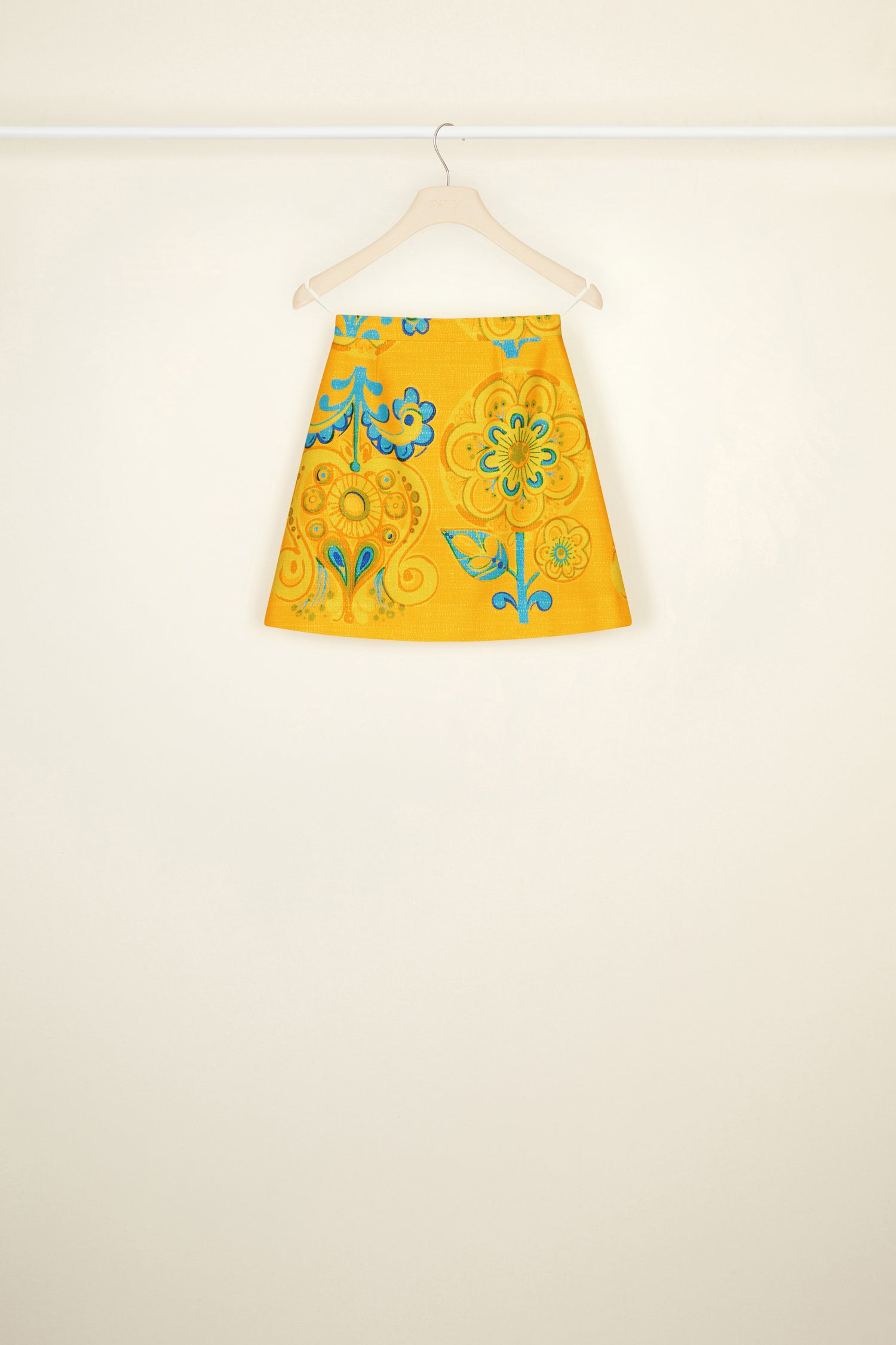 Patou SK021 A21SK02100885033 mini jupe tweed imprimé jaune