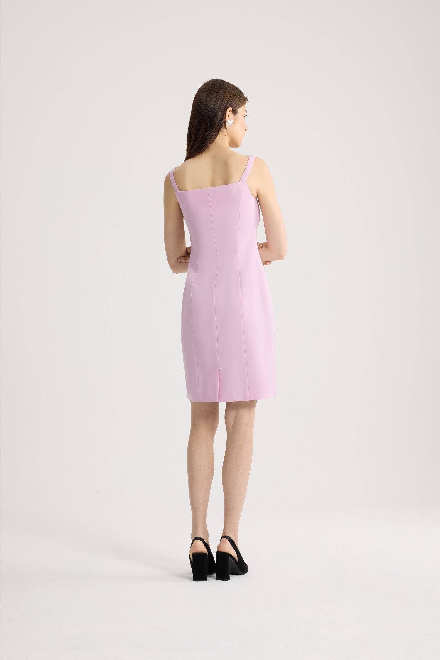 Patou P26DR2440103459P Robe bustier rose faille laine droite