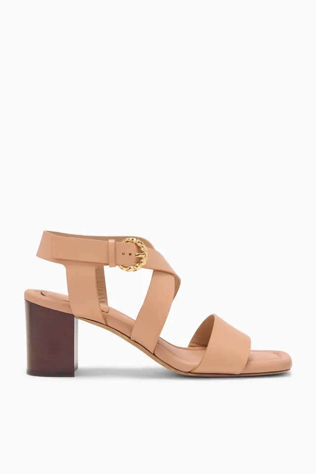 Ulla Johnson Evona sandale cuir Sienna talon bloc 70 mm