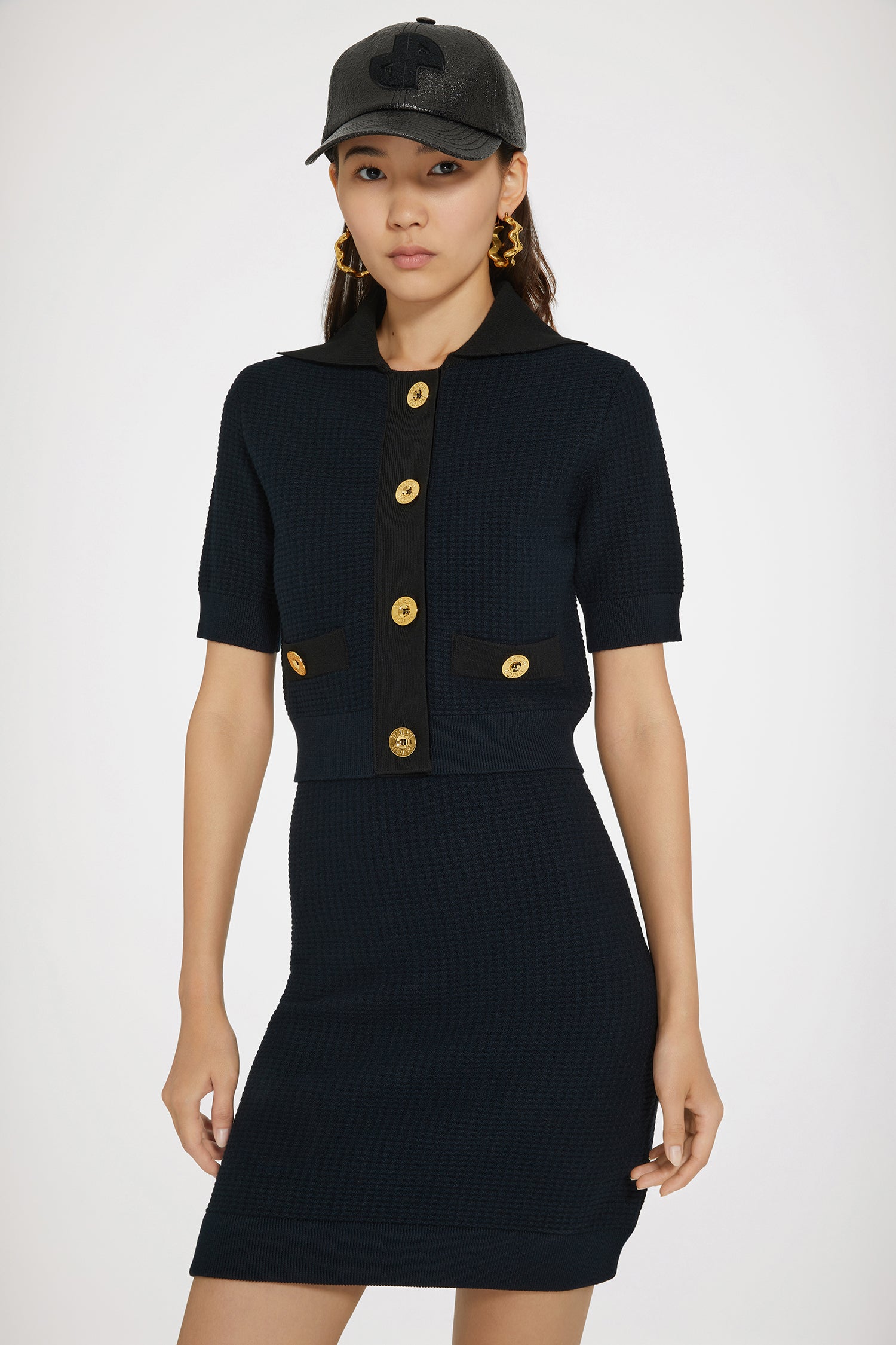 Patou P24KN1708070601N veste maille 3D marine