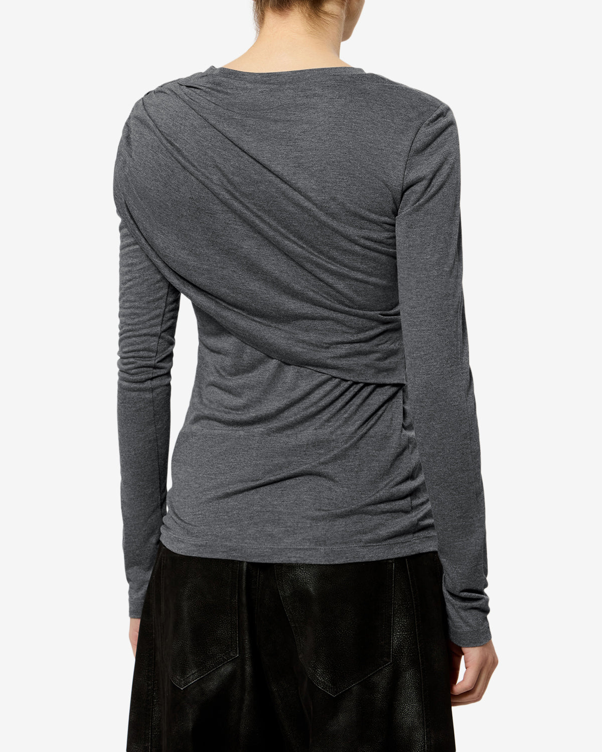 Isabel Marant Dressi HT0656FD top jersey gris drapé