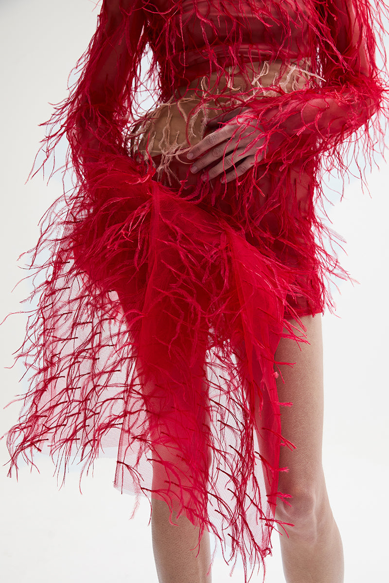 ATU Body Couture HATCH robe rouge manches longues taille S