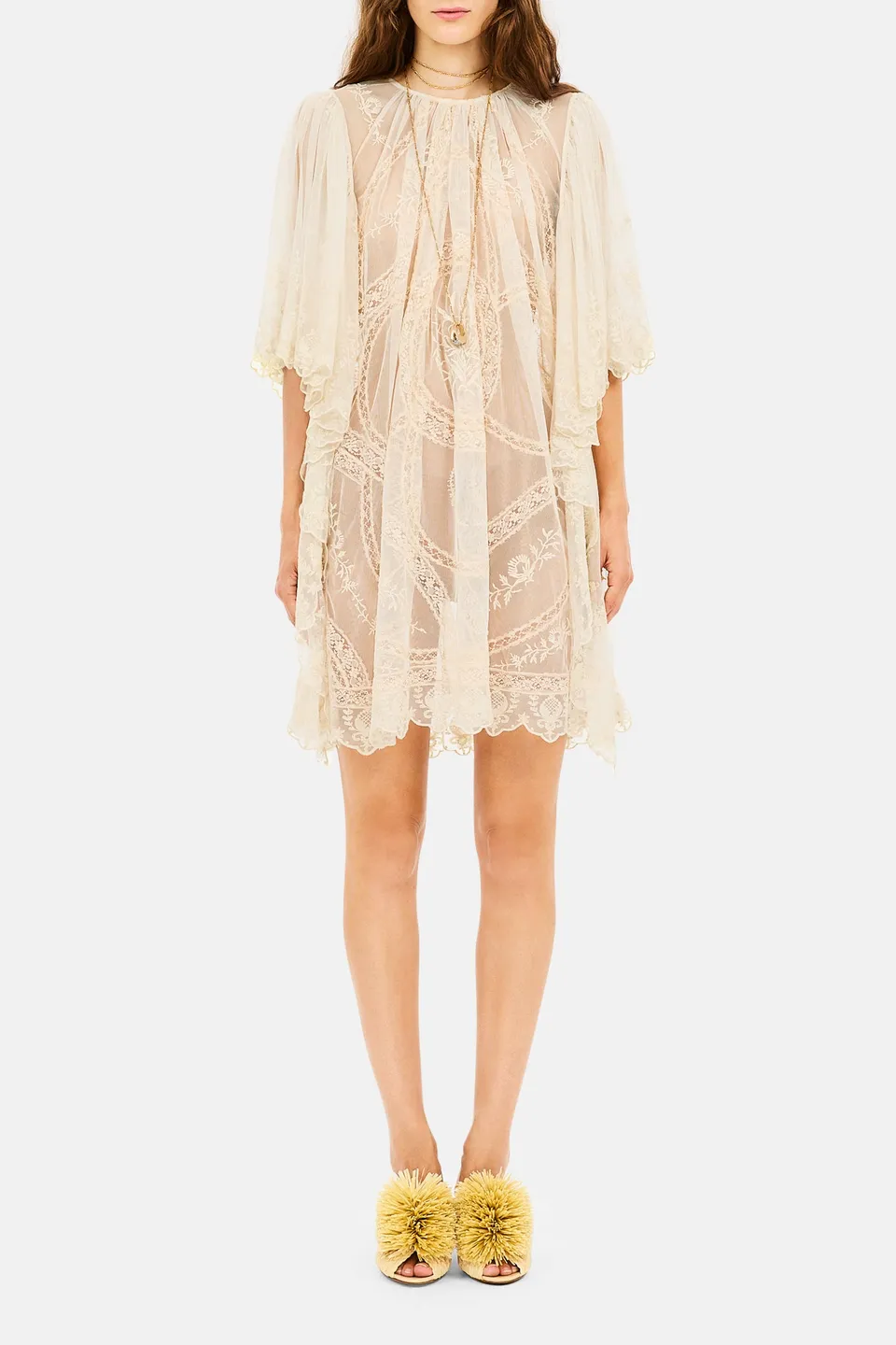 Ulla Johnson Grazia robe mini tulle Pearl brodée
