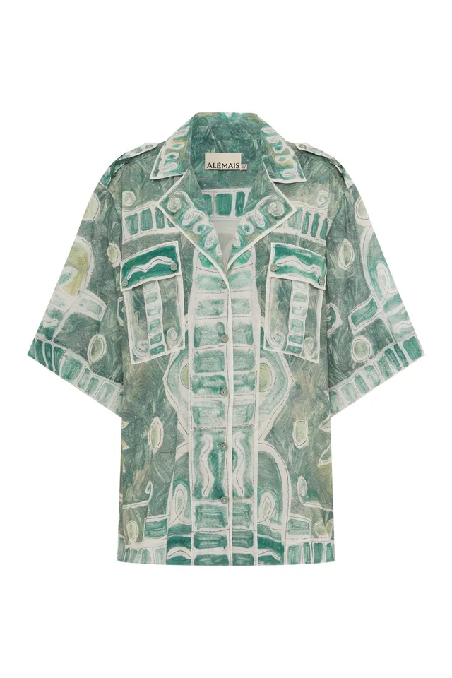 Alemäis Samira chemise relaxed imprimé Marrakech ramie
