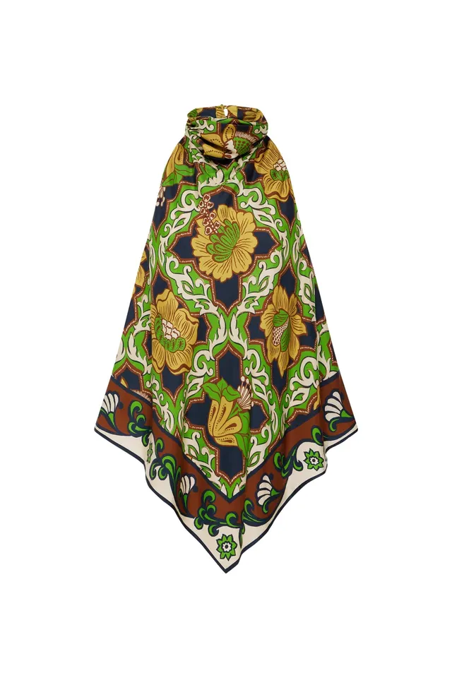 Alemaïs Liana Silk Top haut soie dos nu imprimé