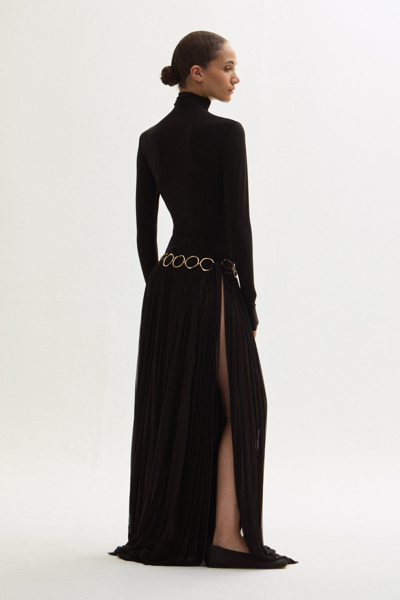 ATU Body Couture Skirts jupe tulle plissée chaîne taille S/M