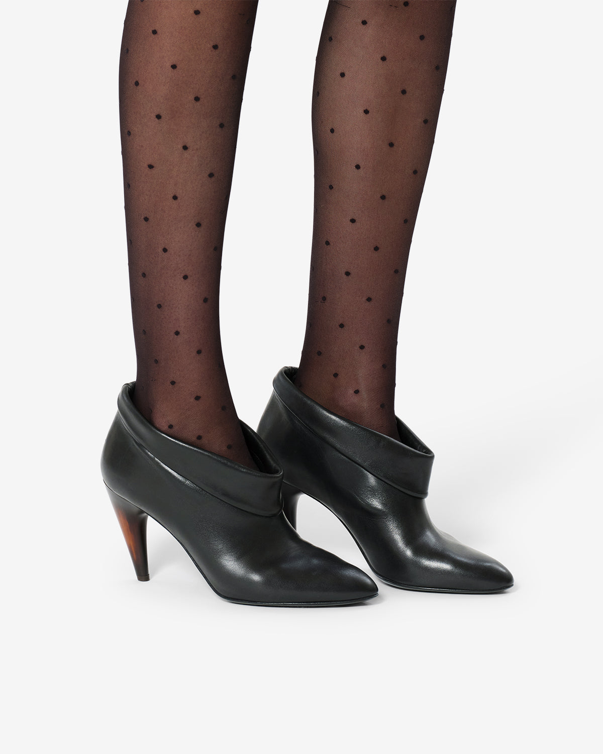 Isabel Marant Janela bottines cuir noir talon 9 cm bout amande
