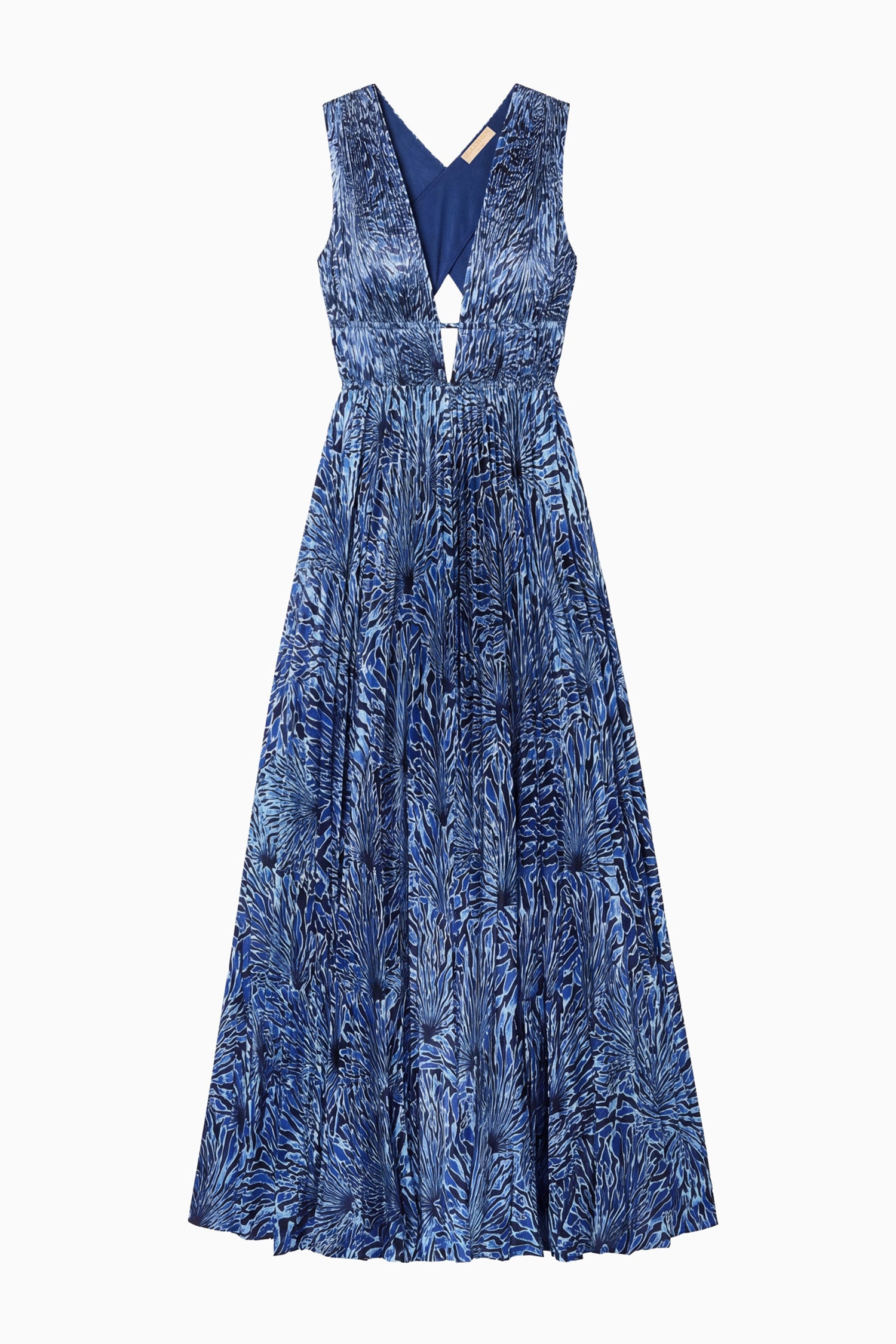 Ulla Johnson Lena PF260126 robe longue satin bleu Lapis