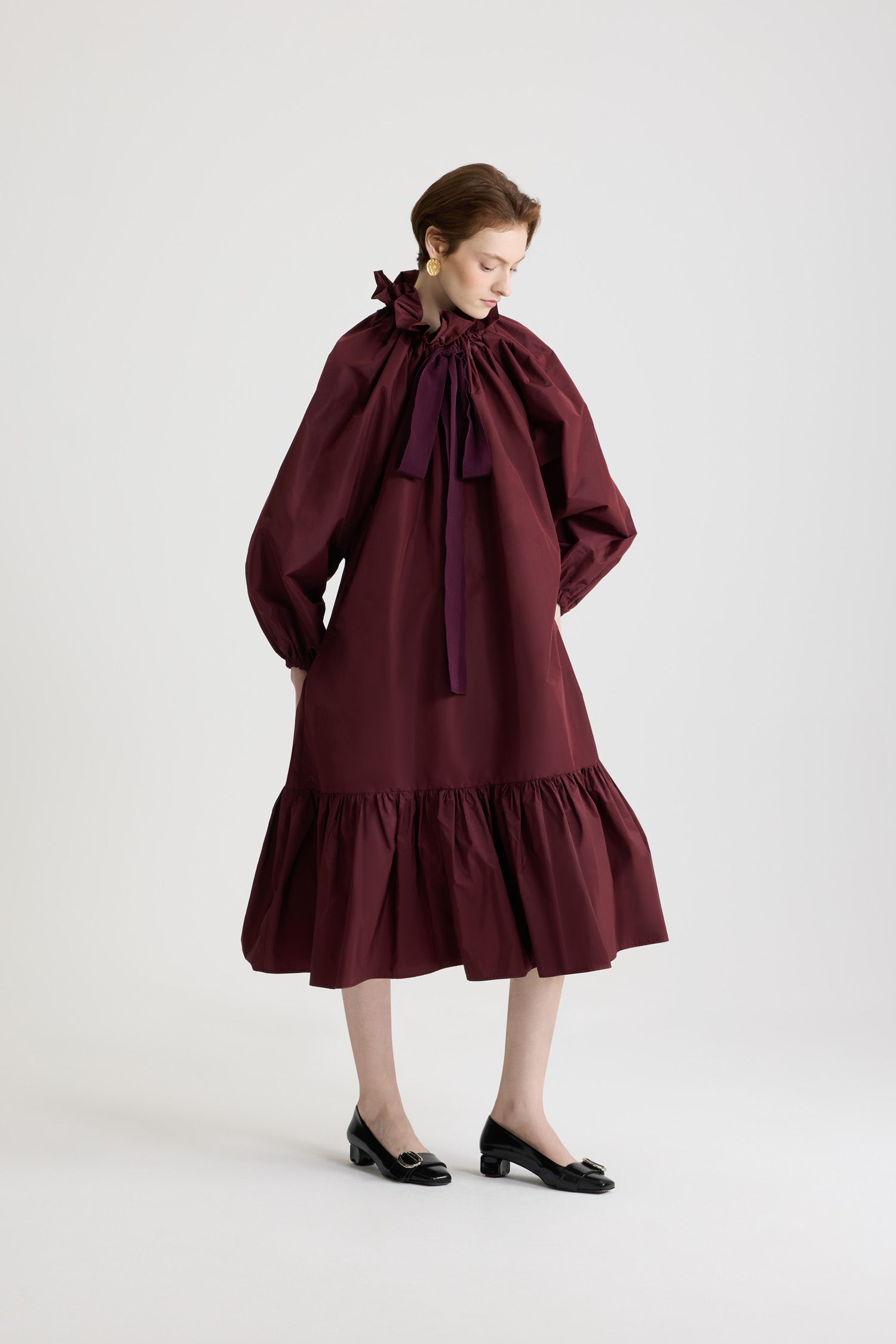 Patou DR215 robe midi faille recyclée rouge Vignola