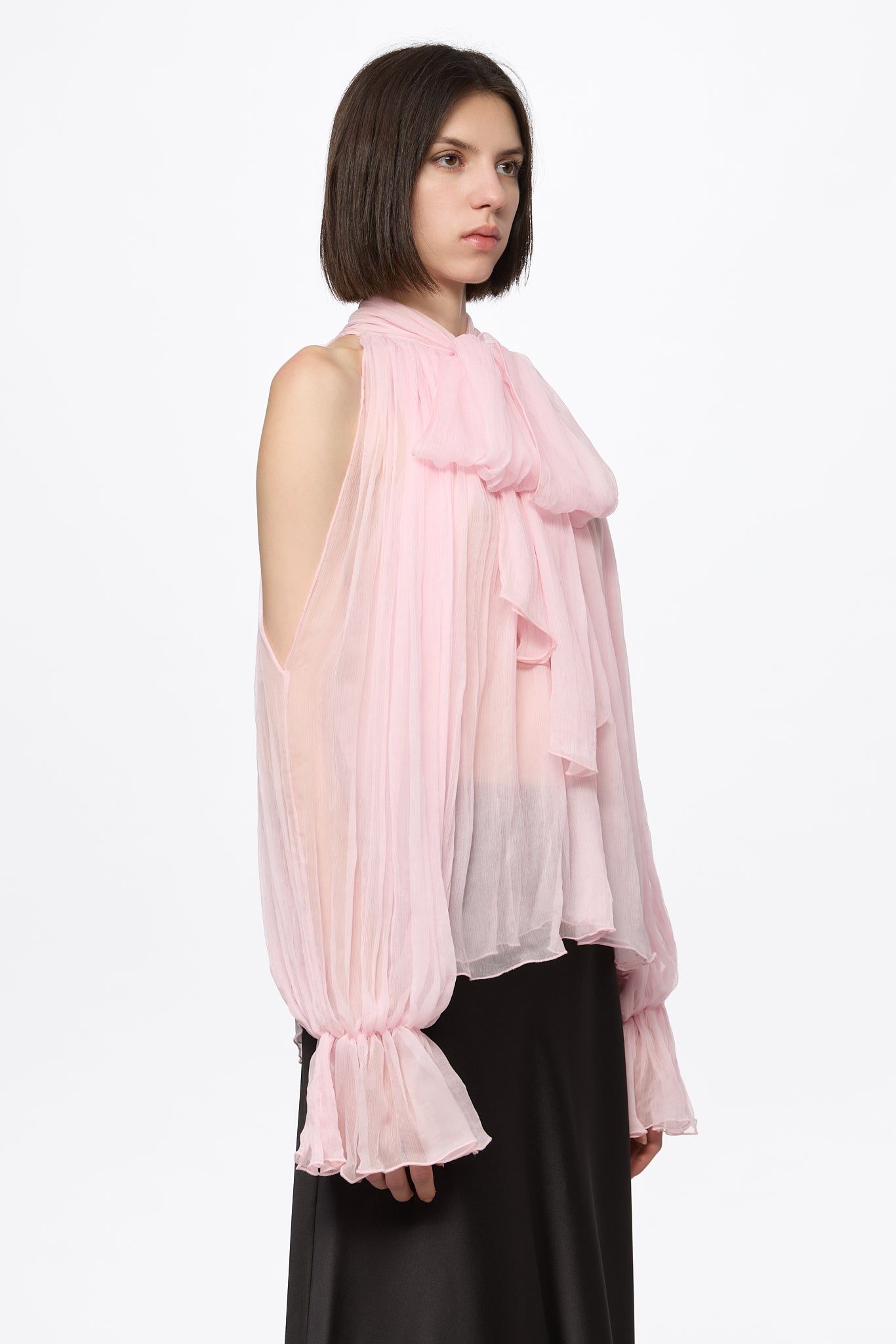 ATU Body Couture chemisier rose soie taille S chiffon