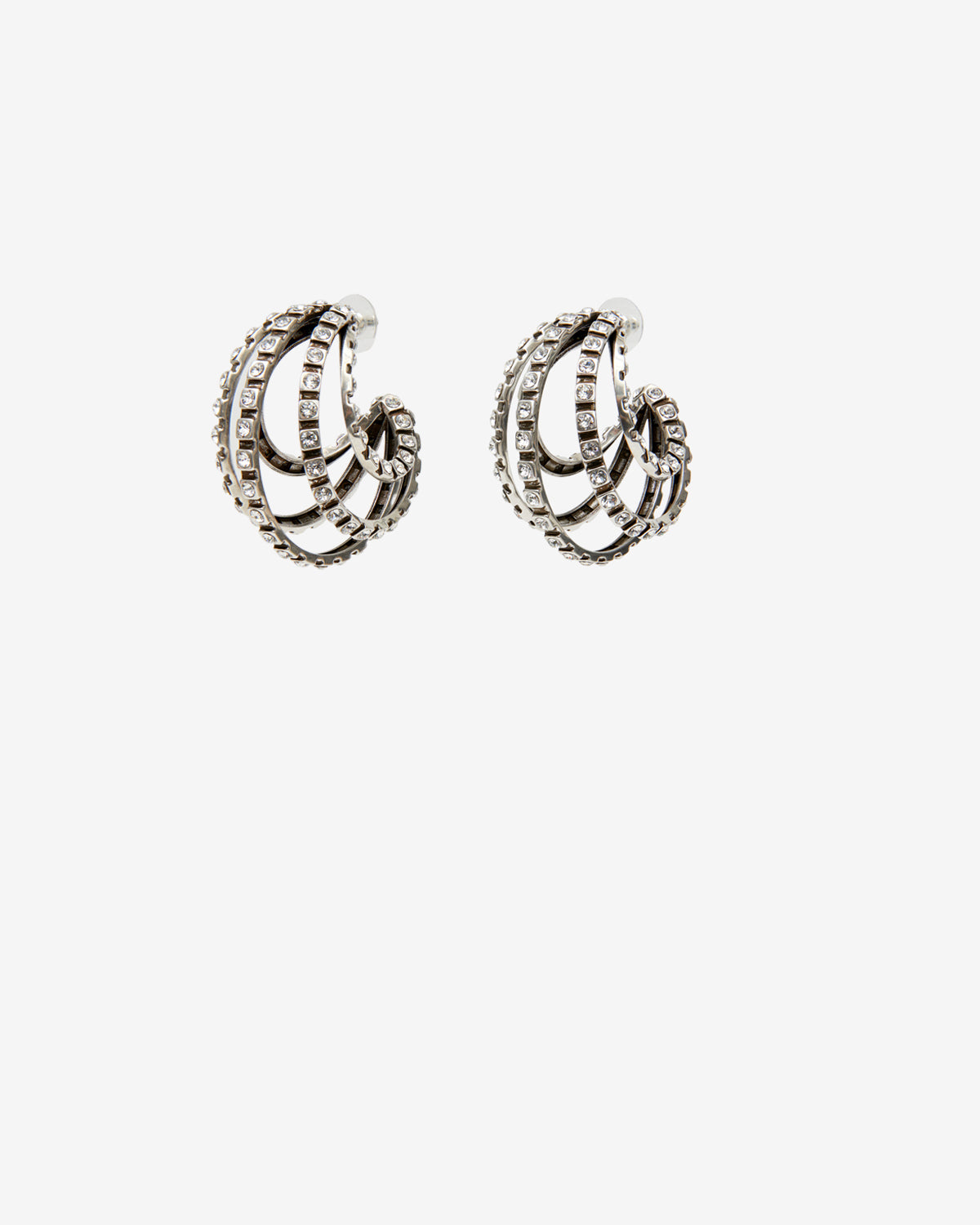 Isabel Marant Bijoux Mona boucles argenté strass