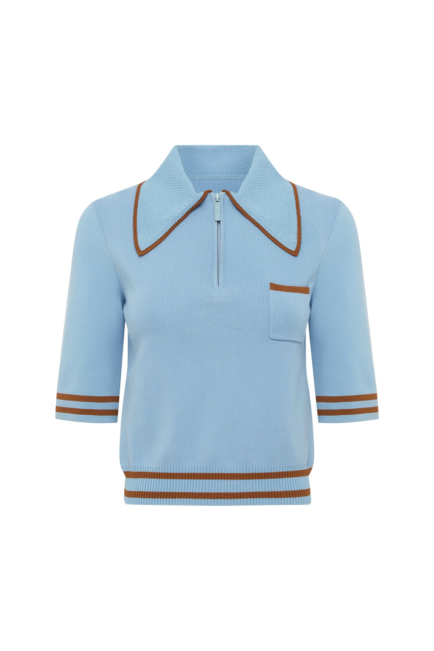 Alemaïs Noura polo maille bleu poche