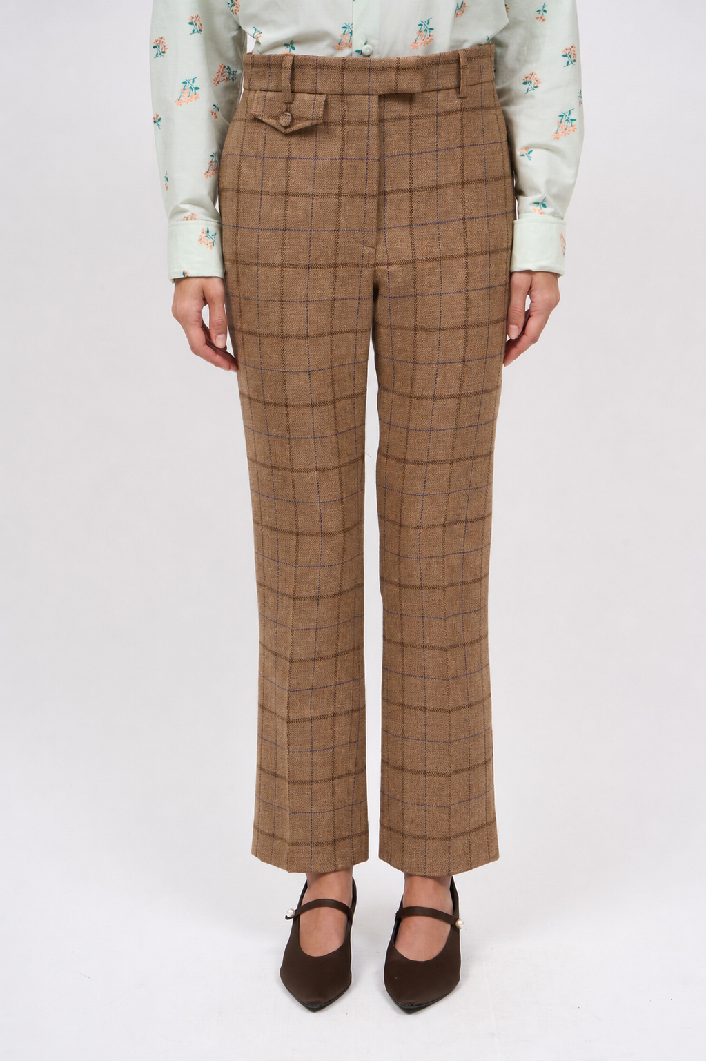 Paul & Joe Tailoring Pantalon fuselé tweed Bogart Camel