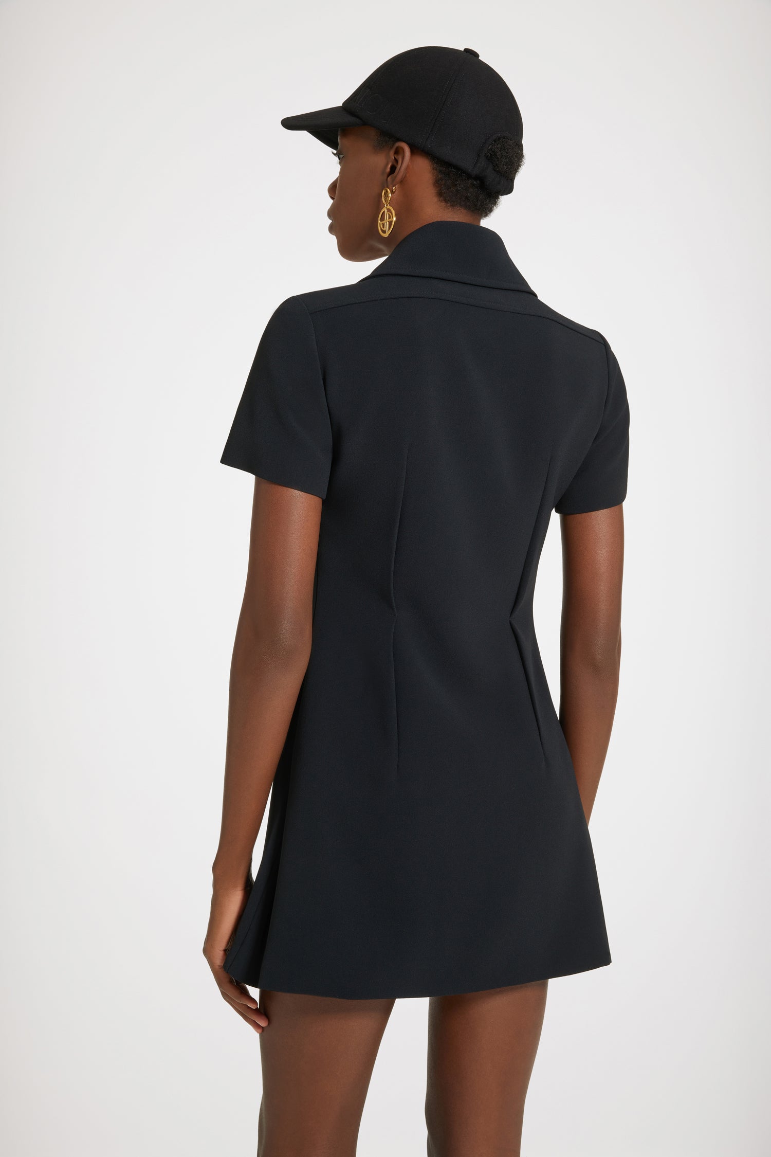 Patou H23DR1240150999B robe noire patineuse crêpe technique