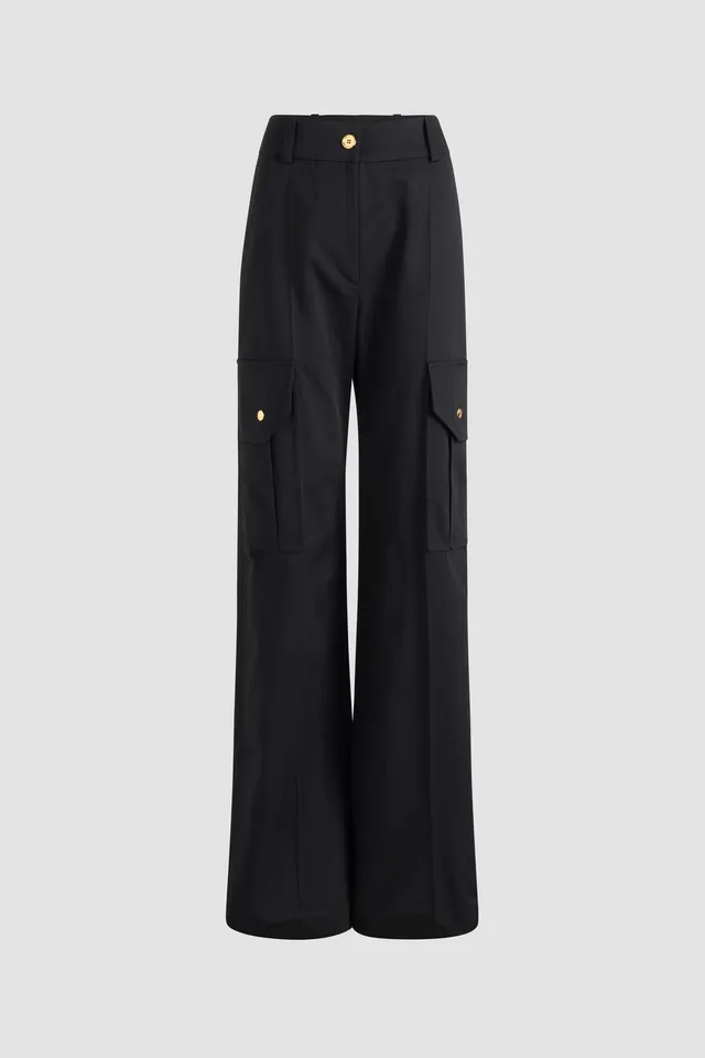 Patou H25TR0550074999B pantalon cargo coton noir